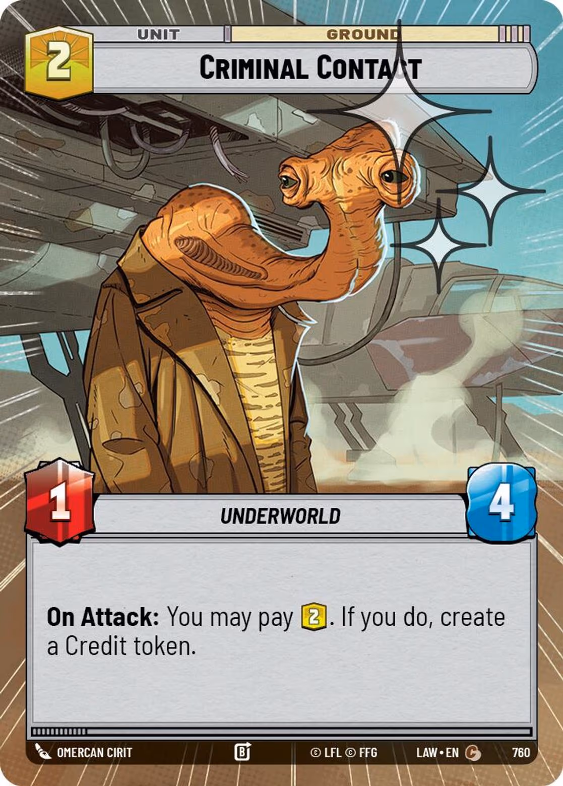 Criminal Contact LAW-760 Hyperspace Foil Star Wars Unlimited card