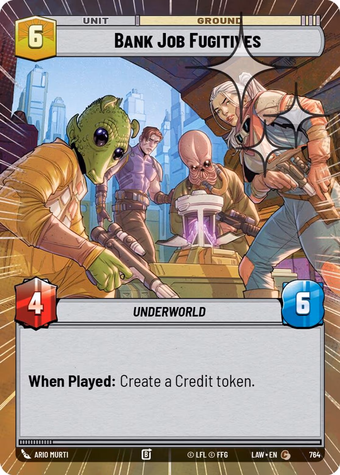 Bank Job Fugitives LAW-764 Hyperspace Foil Star Wars Unlimited card