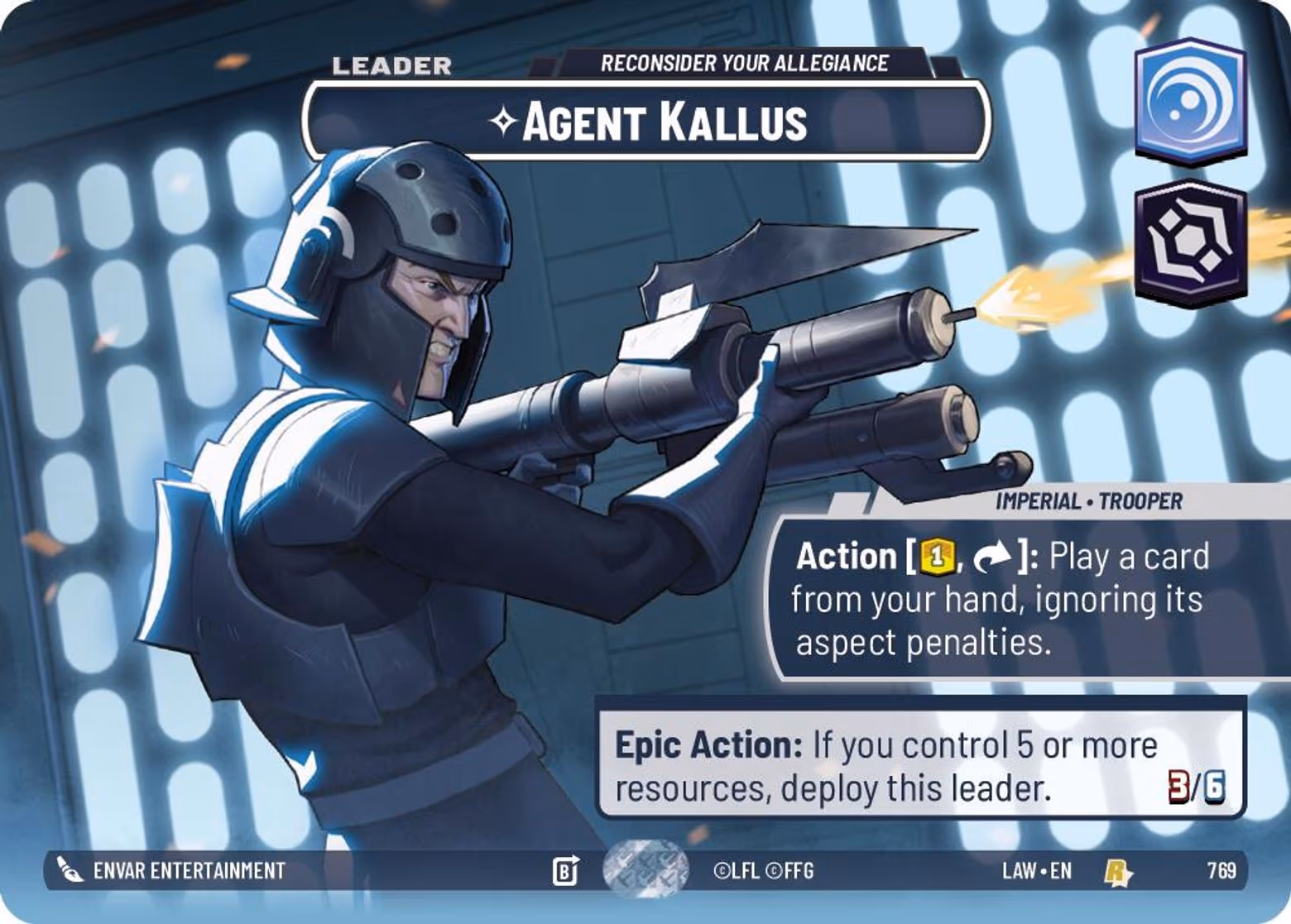 Agent Kallus - Reconsider Your Allegiance LAW-769 Showcase Star Wars Unlimited card