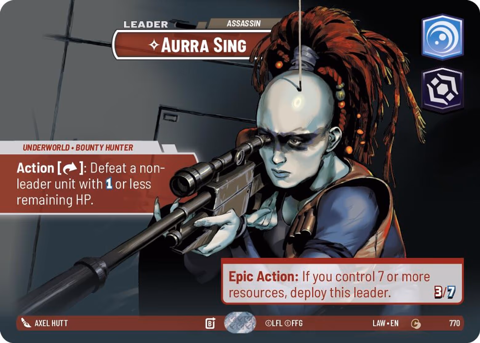 Aurra Sing - Assassin LAW-770 Showcase Star Wars Unlimited card