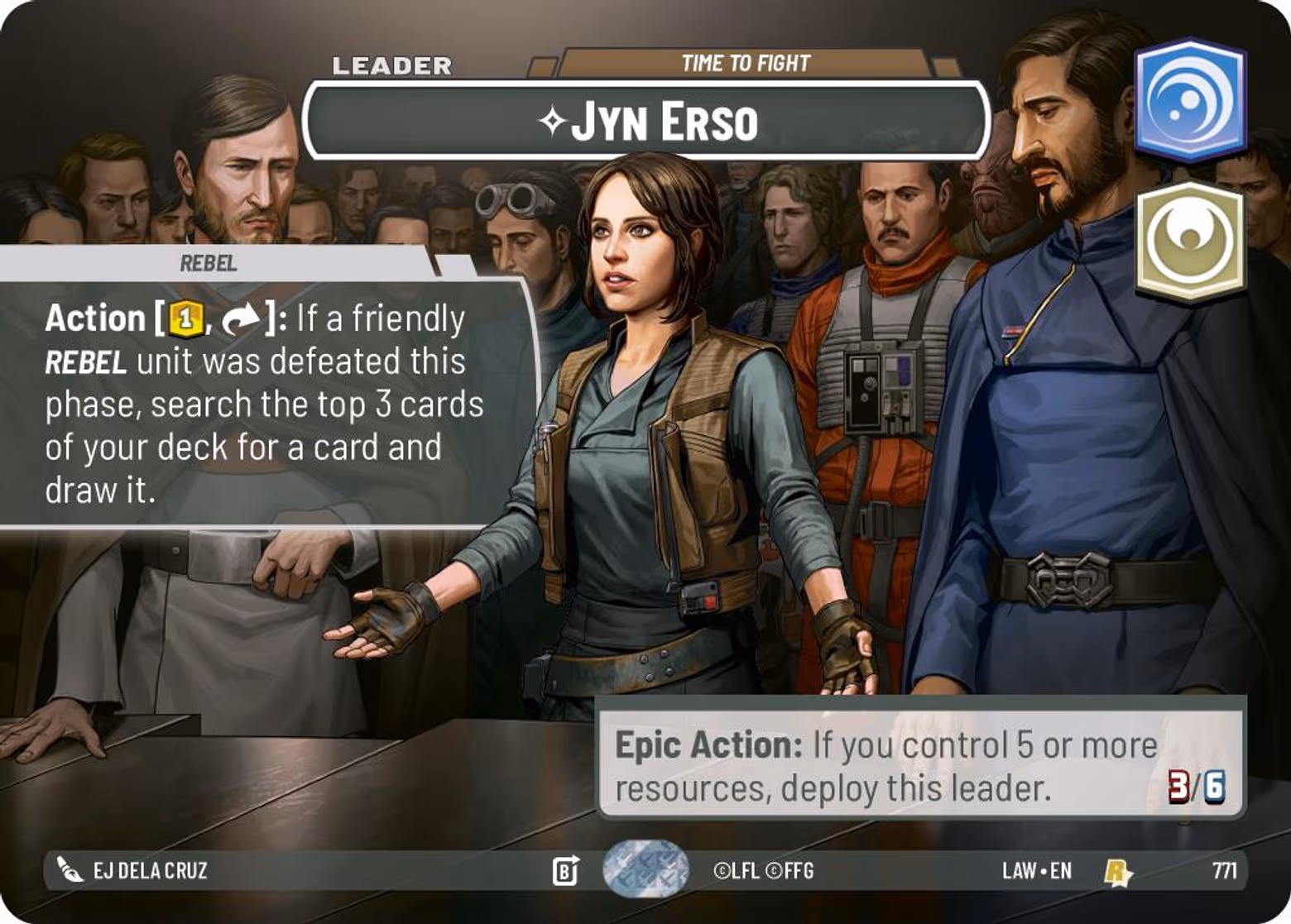 Jyn Erso - Time to Fight LAW-771 Showcase Star Wars Unlimited card