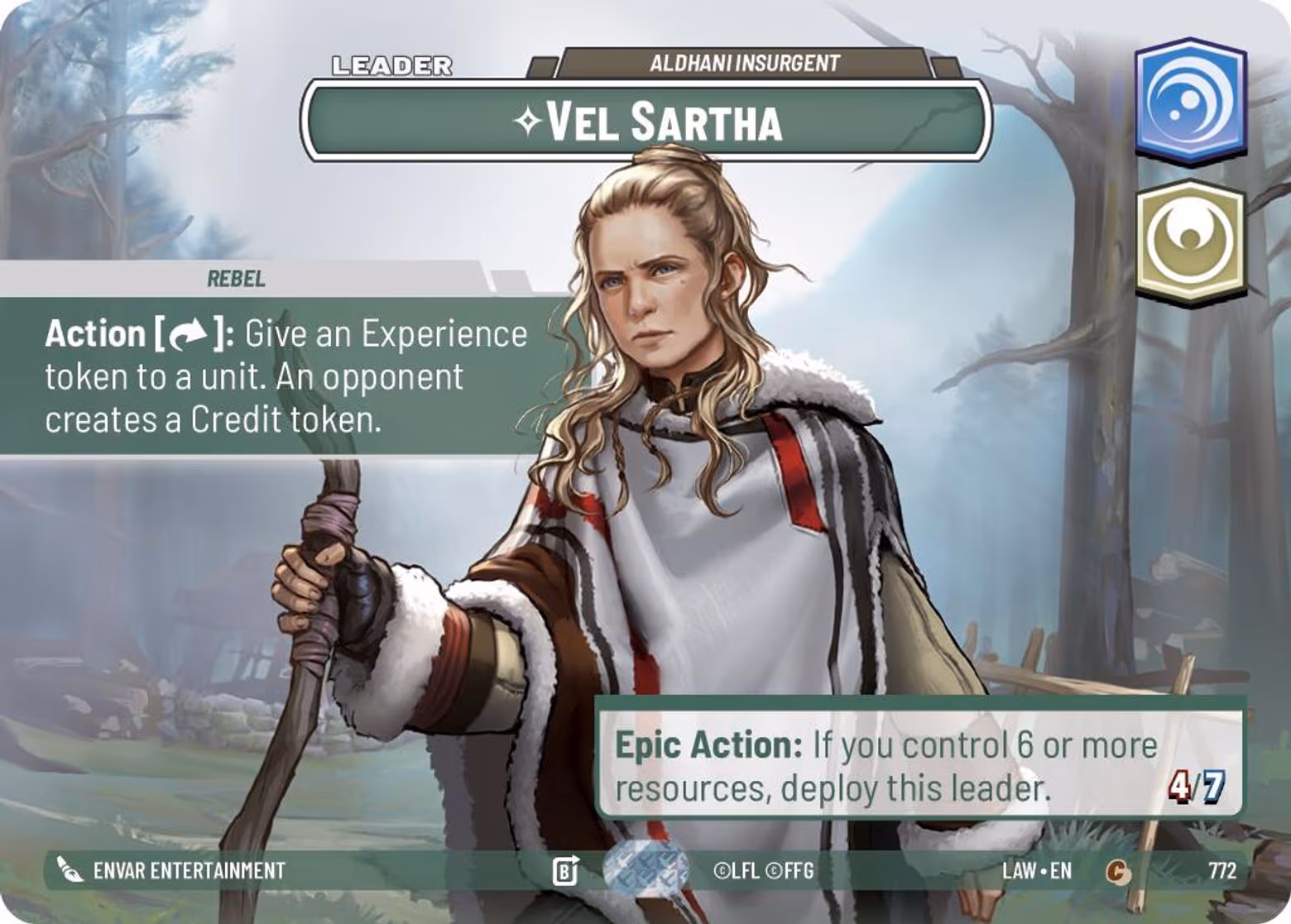 Vel Sartha - Aldhani Insurgent LAW-772 Showcase Star Wars Unlimited card