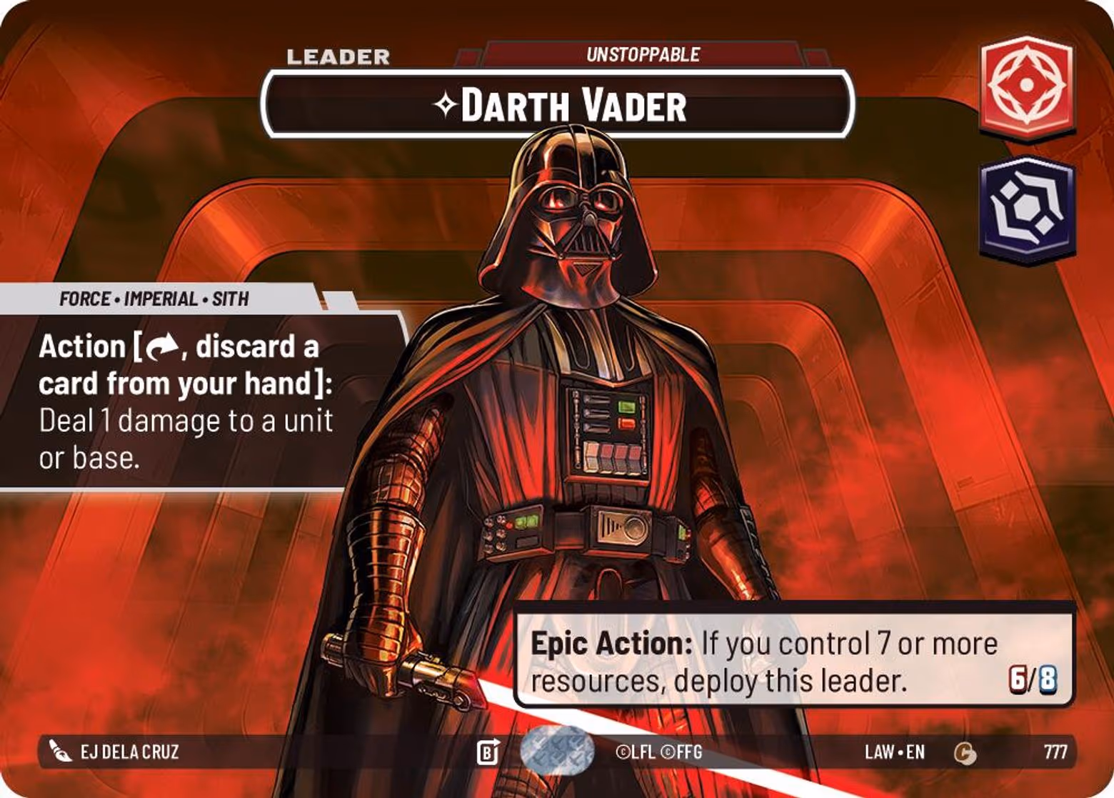 Darth Vader - Unstoppable LAW-777 Showcase Star Wars Unlimited card