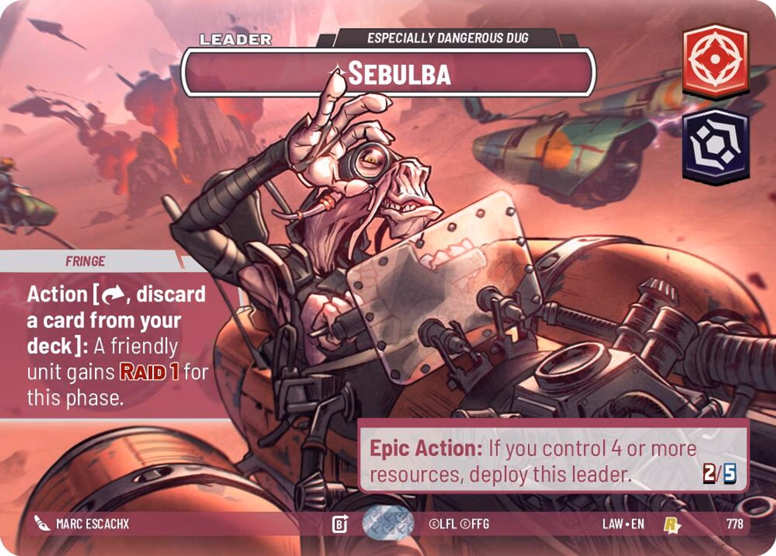 Sebulba - Especially Dangerous Dug LAW-778 Showcase Star Wars Unlimited card