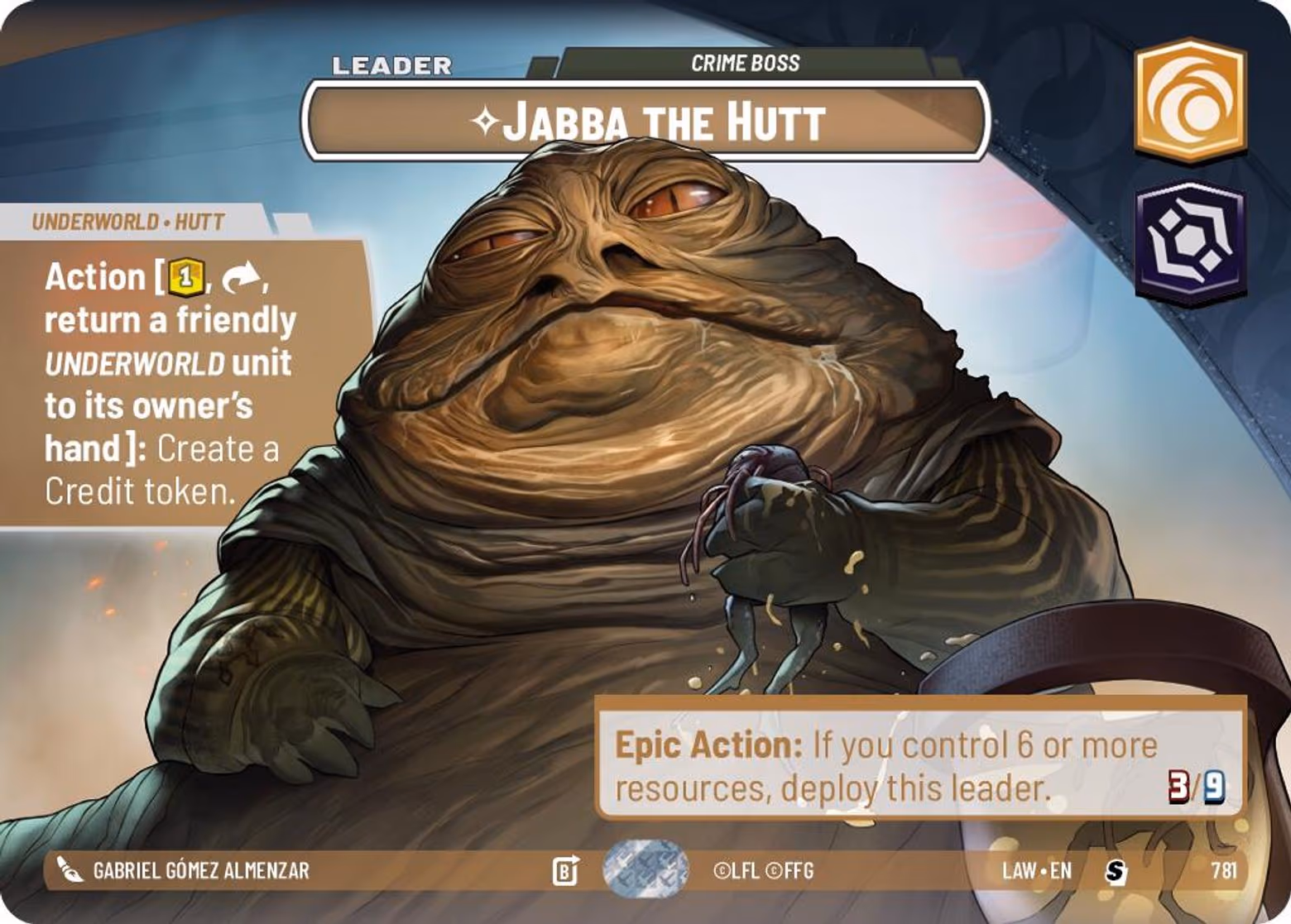 Jabba the Hutt - Crime Boss LAW-781 Showcase Star Wars Unlimited card