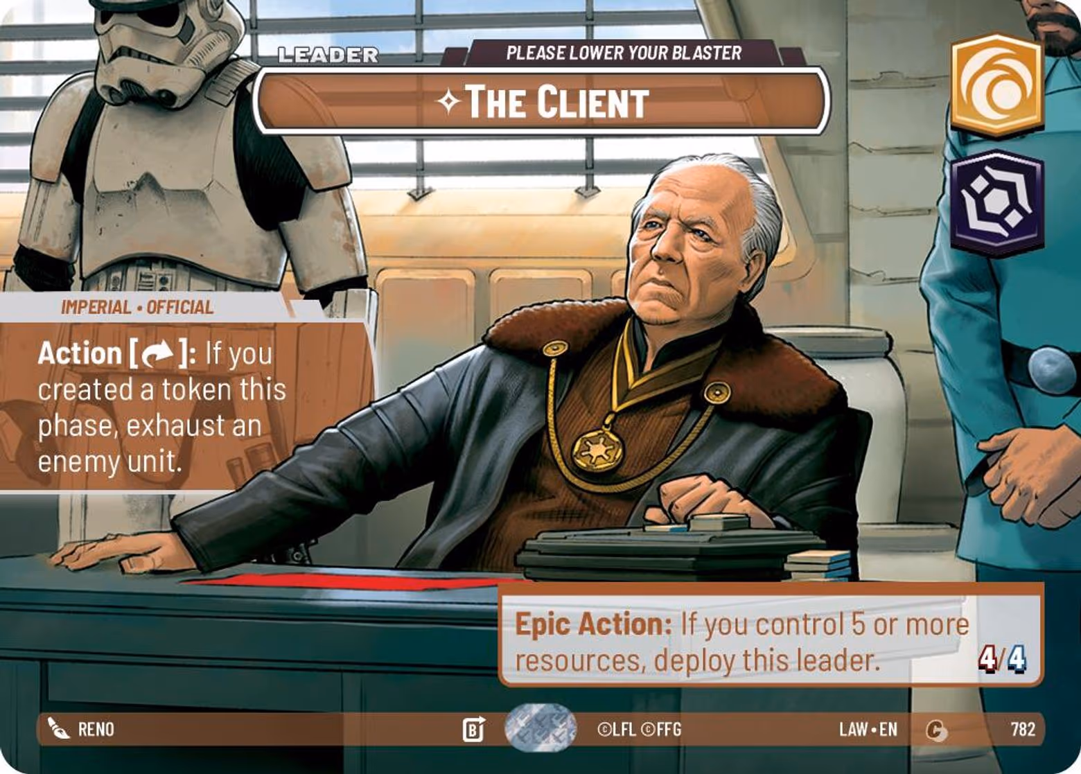 The Client - Please Lower Your Blaster LAW-782 Showcase Star Wars Unlimited card