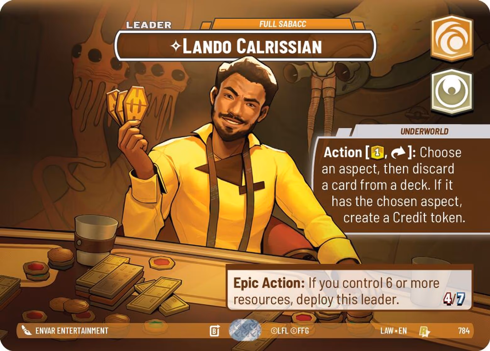 Lando Calrissian - Full Sabacc LAW-784 Showcase Star Wars Unlimited card