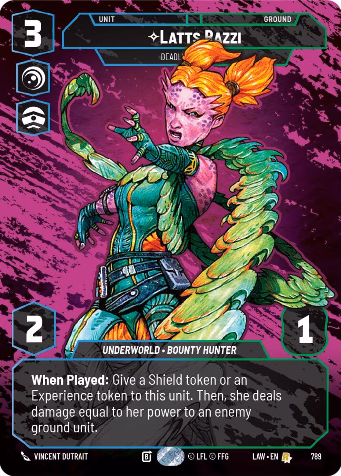 Latts Razzi - Deadly Whipmaster LAW-789 Prestige Star Wars Unlimited card