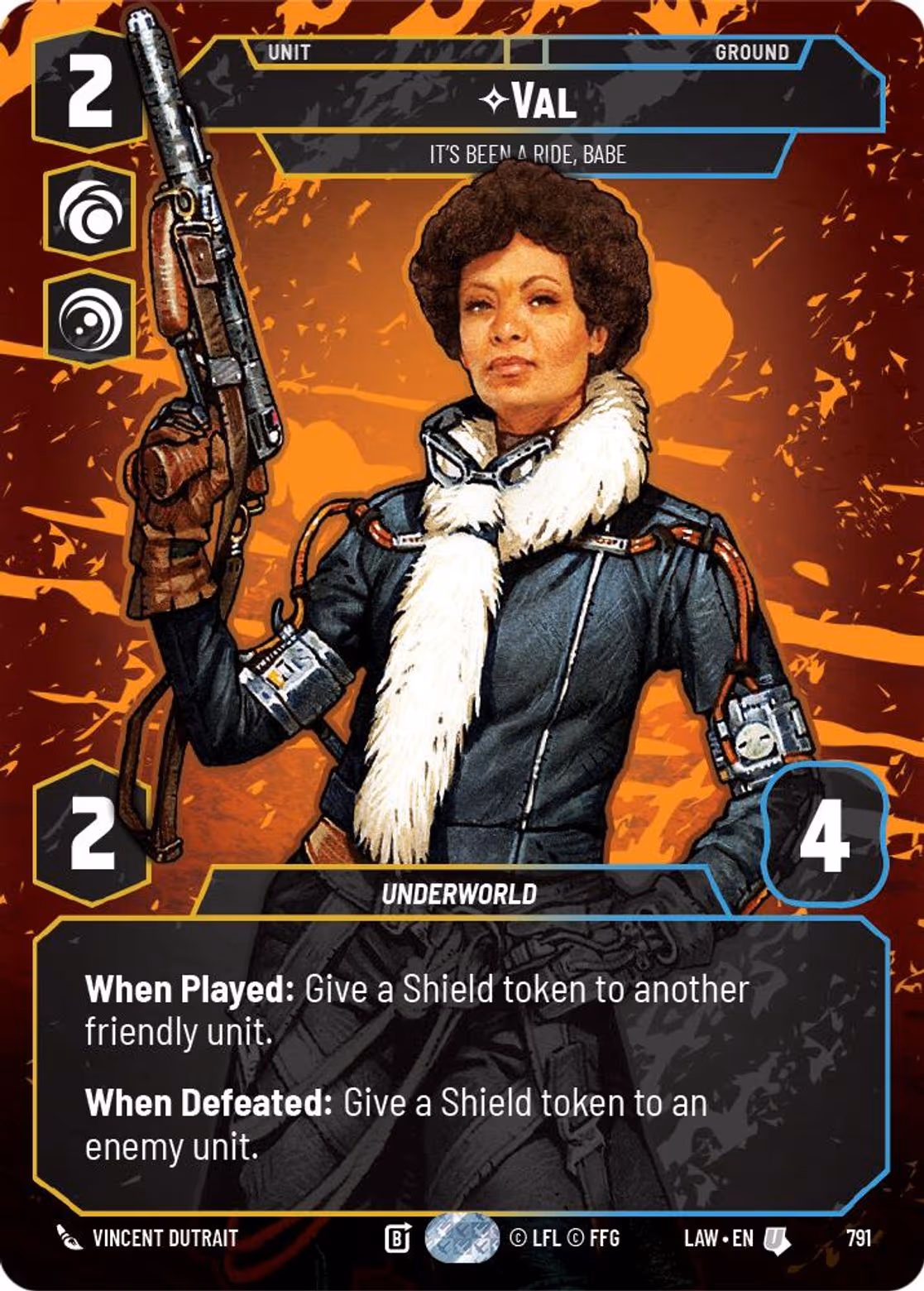 Val - It's Been a Ride, Babe LAW-791 Prestige Star Wars Unlimited card