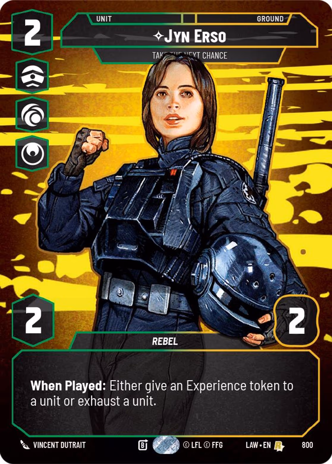 Jyn Erso - Take the Next Chance LAW-800 Prestige Star Wars Unlimited card