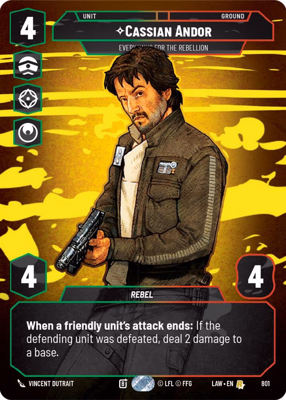 Cassian Andor - Everything for the Rebellion LAW-801 Prestige Star Wars Unlimited card