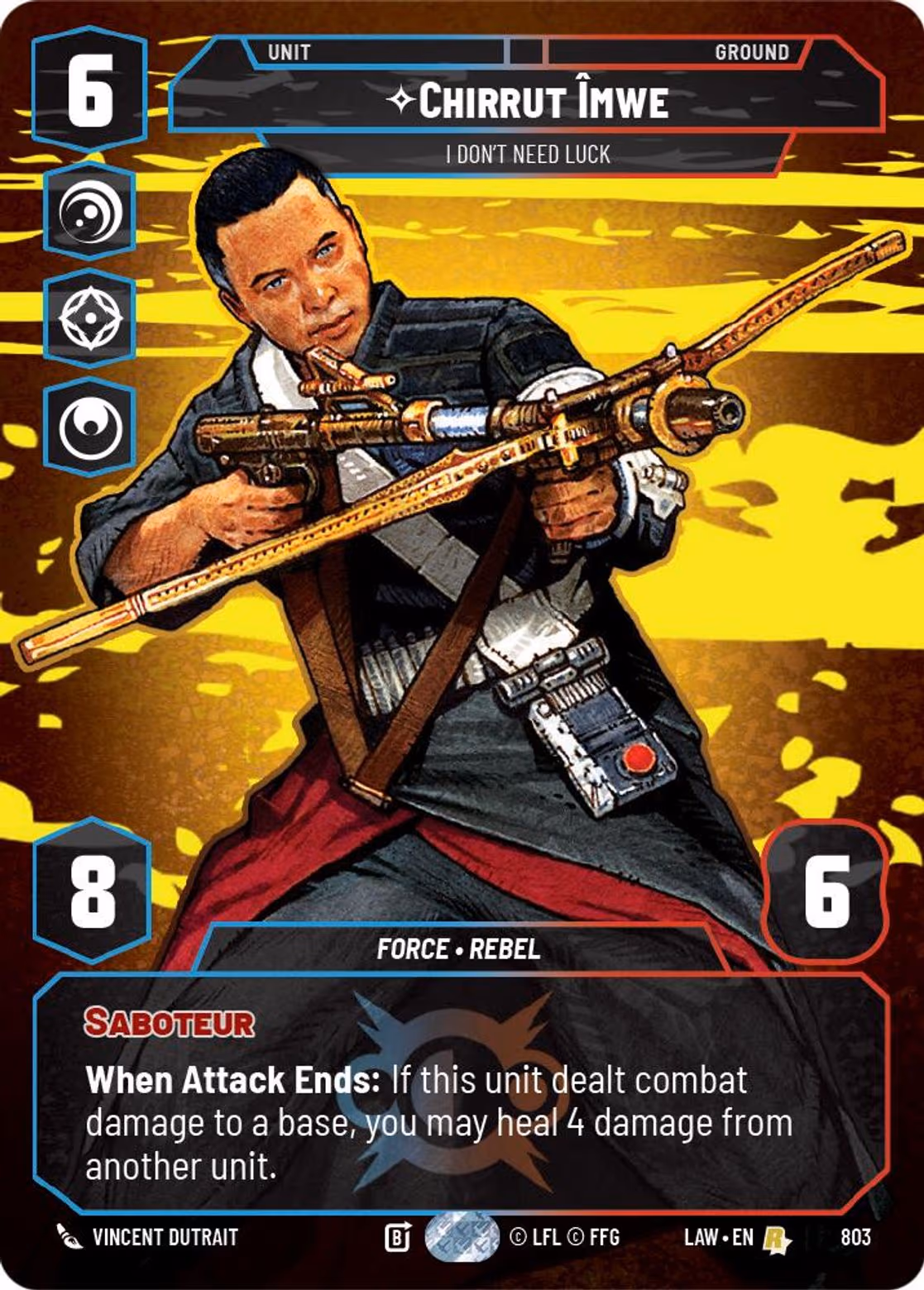 Chirrut Îmwe - I Don't Need Luck LAW-803 Prestige Star Wars Unlimited card