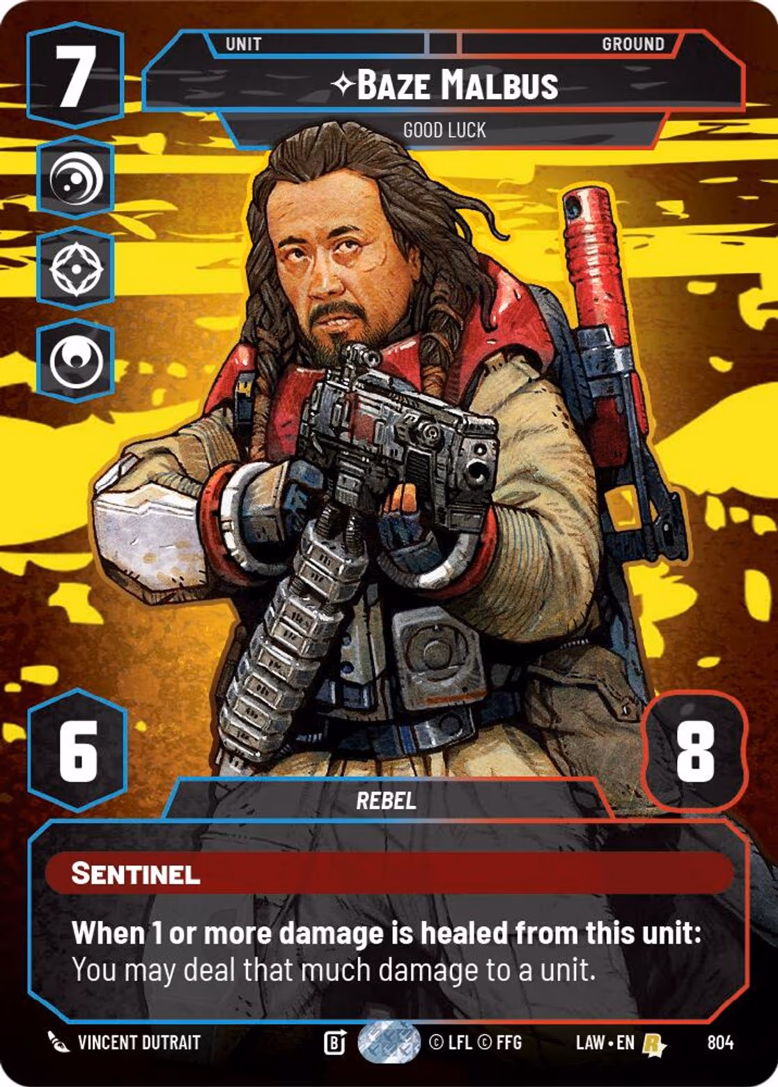 Baze Malbus - Good Luck LAW-804 Prestige Star Wars Unlimited card