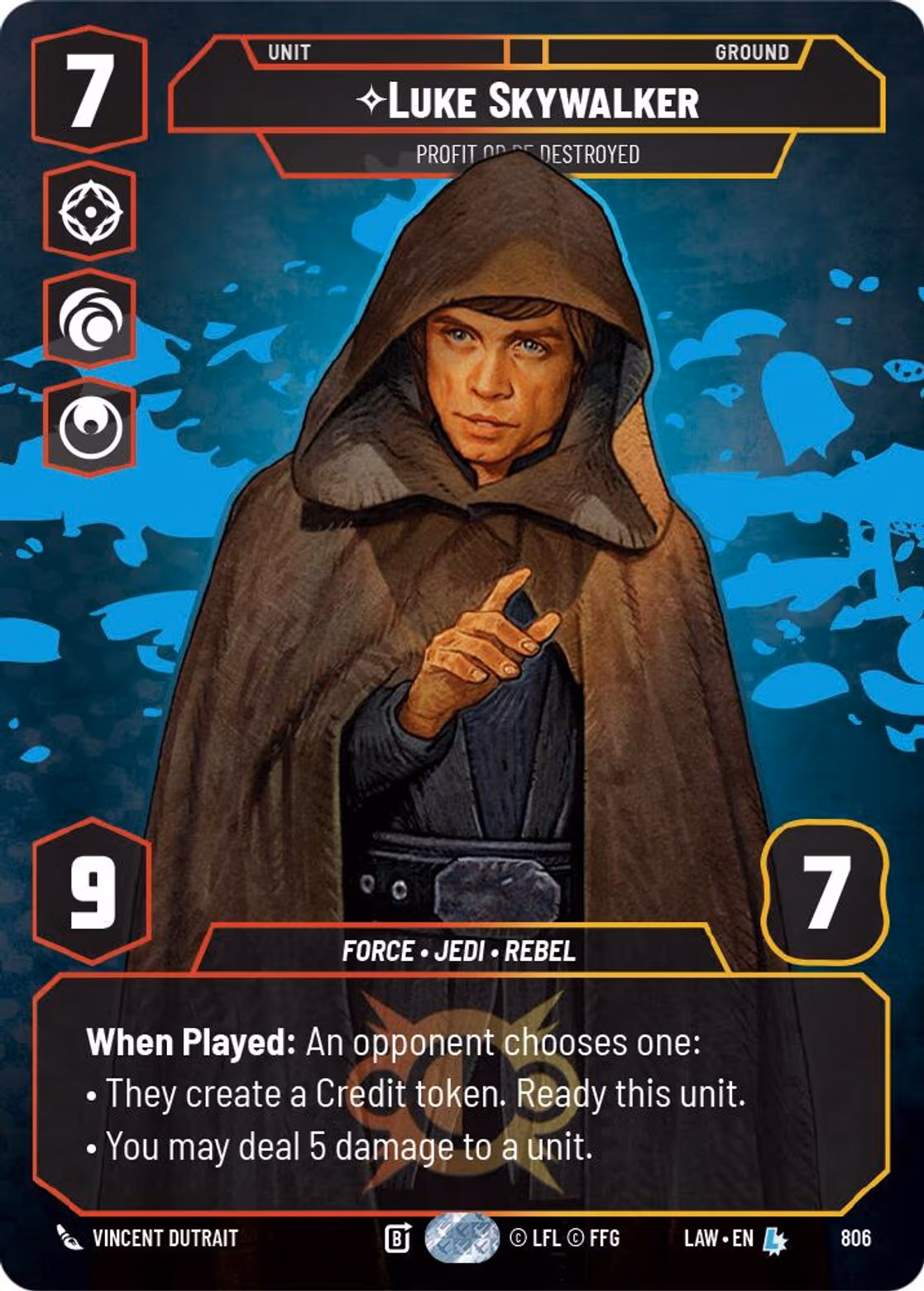 Luke Skywalker - Profit or be Destroyed LAW-806 Prestige Star Wars Unlimited card