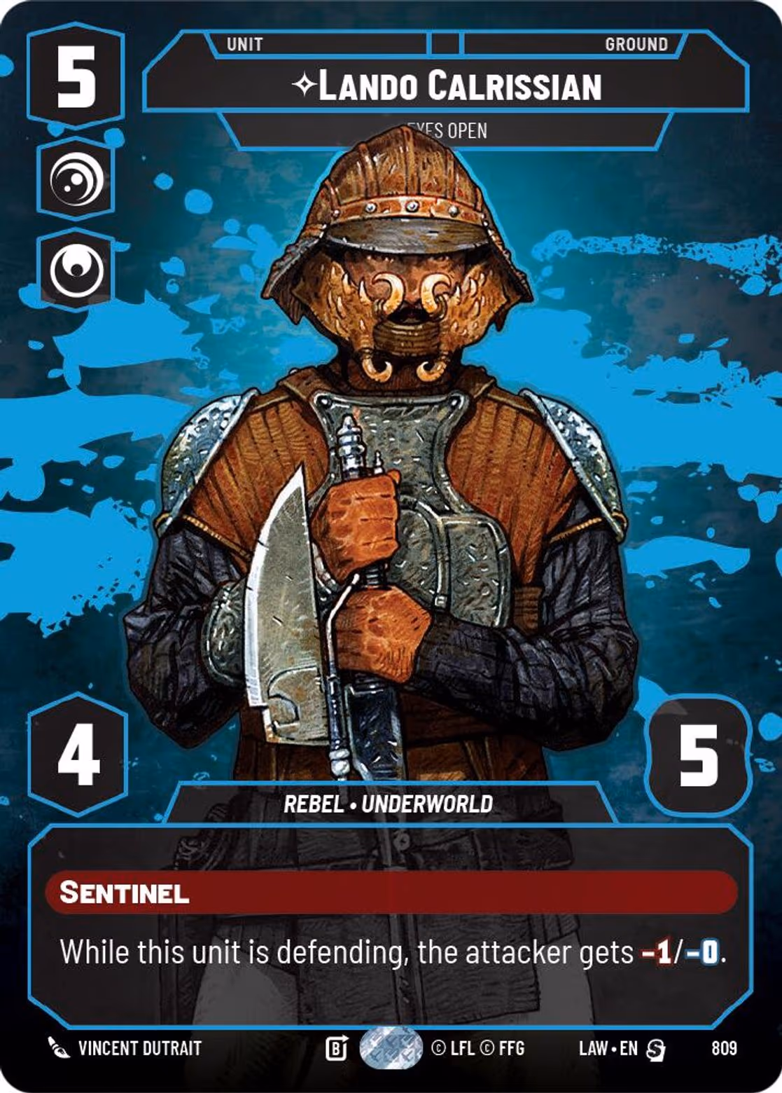 Lando Calrissian - Eyes Open LAW-809 Prestige Star Wars Unlimited card