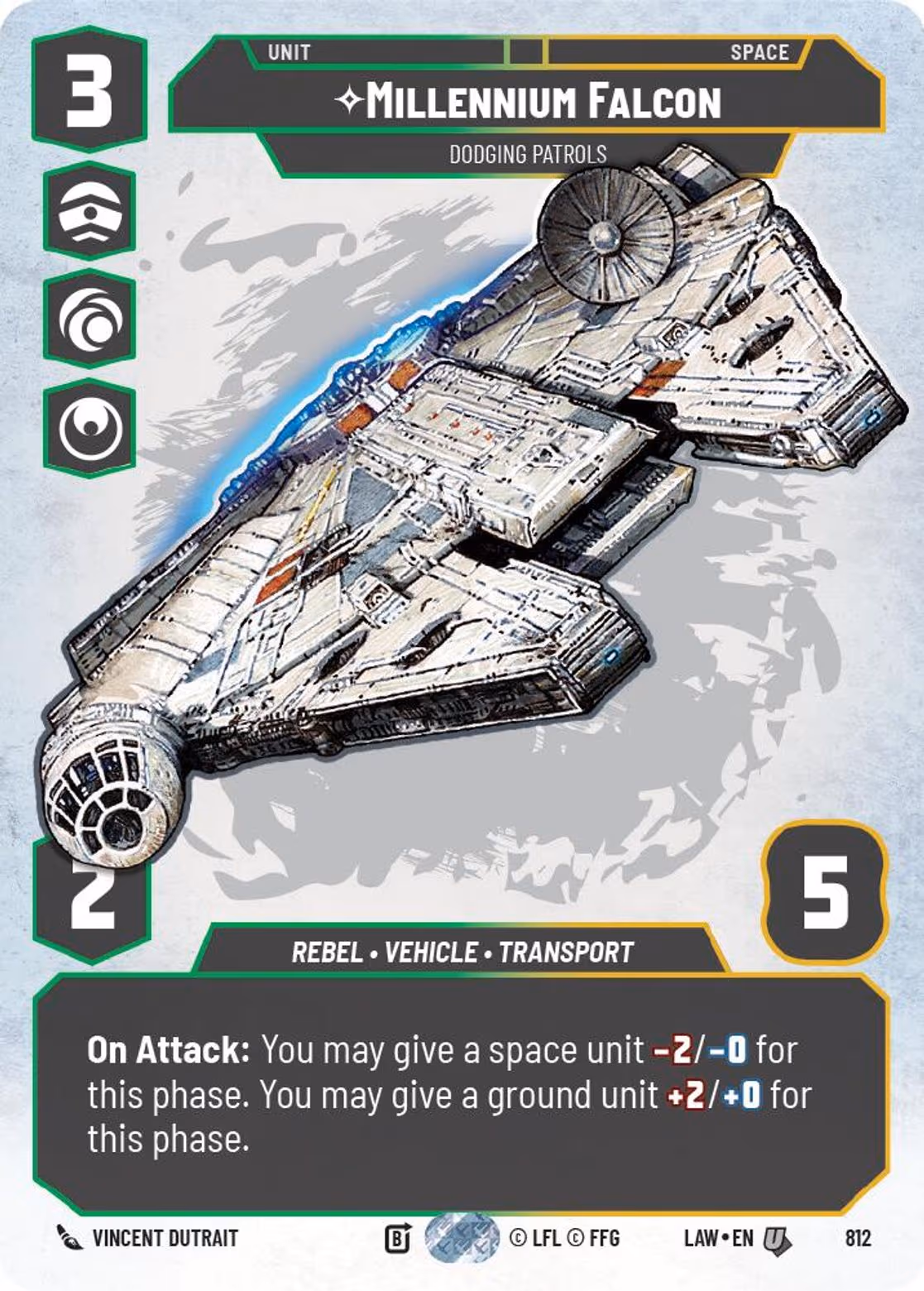 Millennium Falcon - Dodging Patrols LAW-812 Prestige Star Wars Unlimited card
