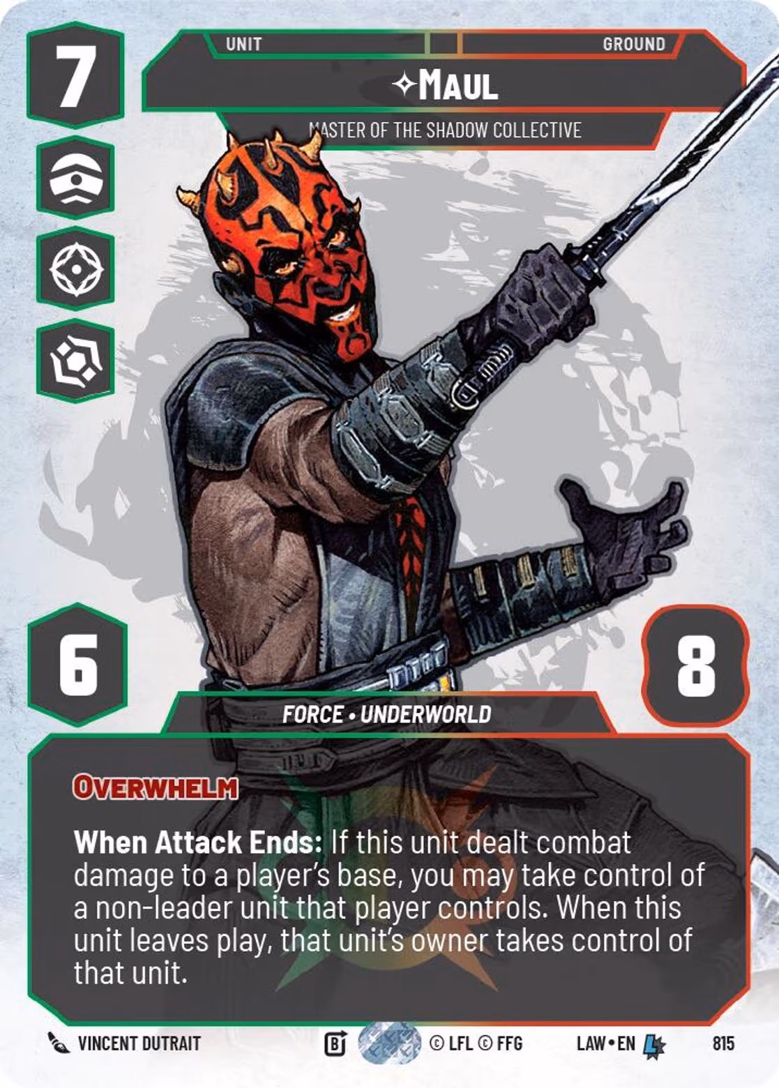 Maul - Master of the Shadow Collective LAW-815 Prestige Star Wars Unlimited card