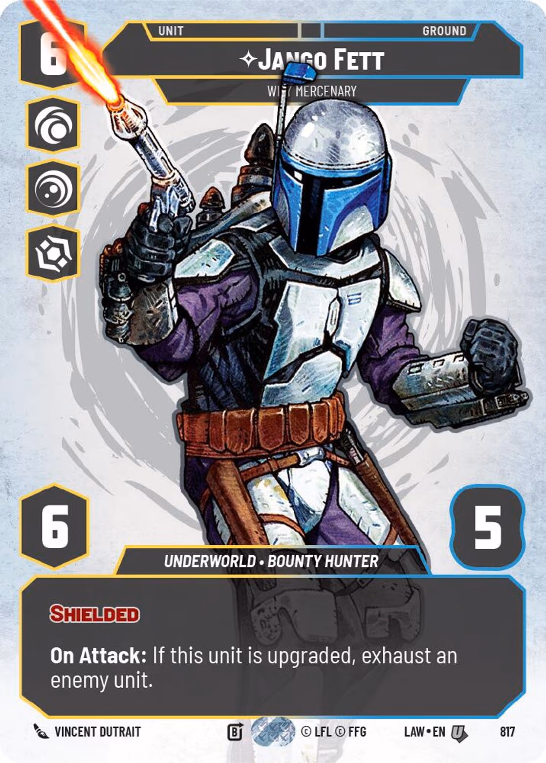 Jango Fett - Wily Mercenary LAW-817 Prestige Star Wars Unlimited card