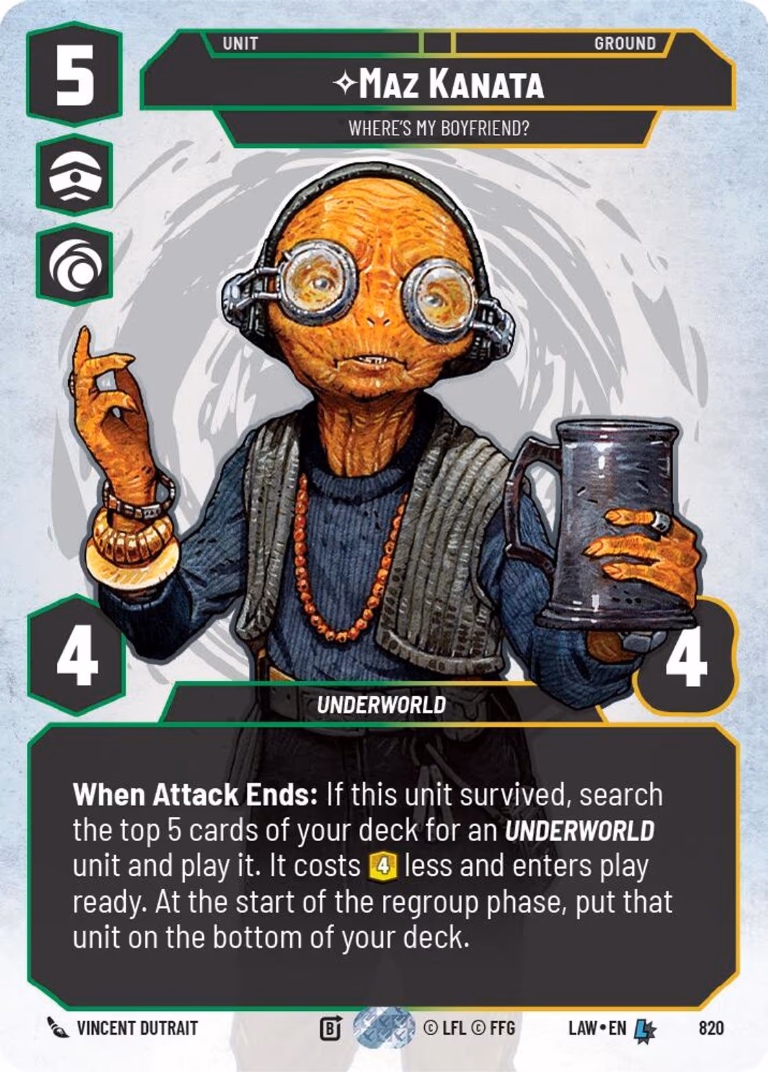 Maz Kanata - Where's My Boyfriend? LAW-820 Prestige Star Wars Unlimited card
