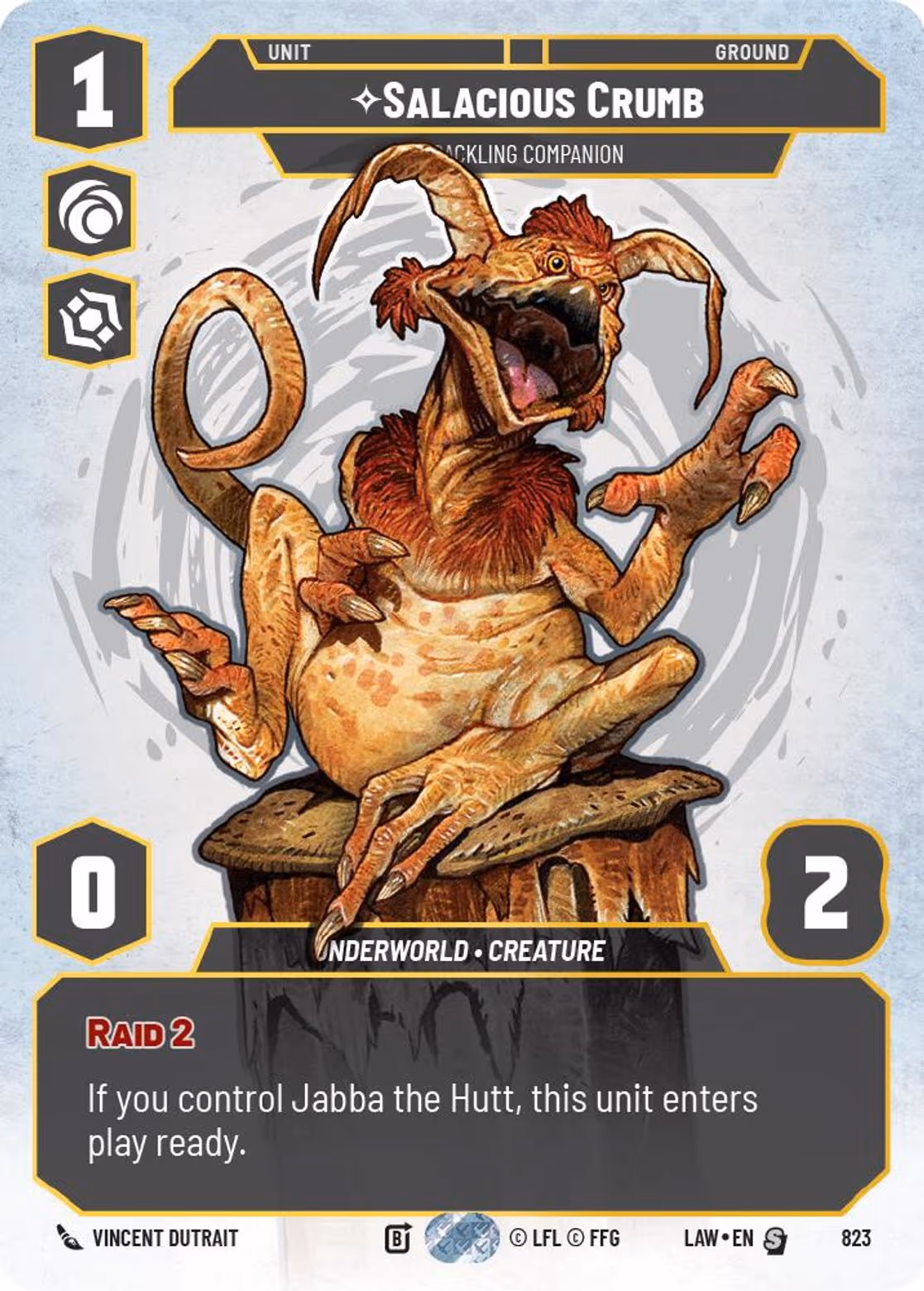 Salacious Crumb - Cackling Companion LAW-823 Prestige Star Wars Unlimited card