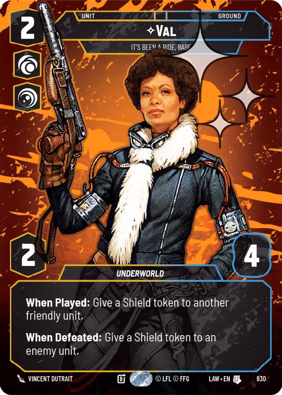 Val - It's Been a Ride, Babe LAW-830 Prestige Foil Star Wars Unlimited card