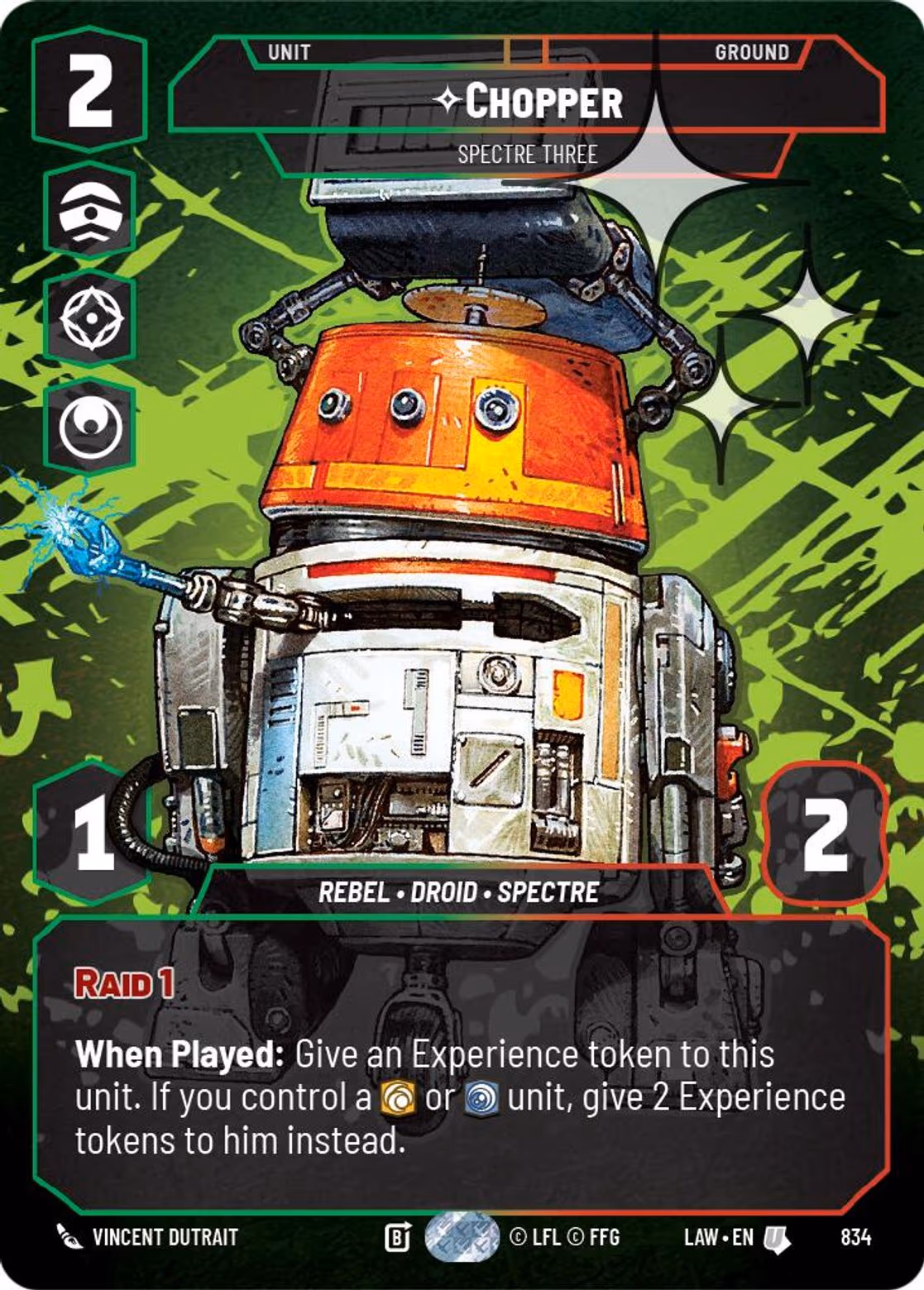 Chopper - Spectre Three LAW-834 Prestige Foil Star Wars Unlimited card