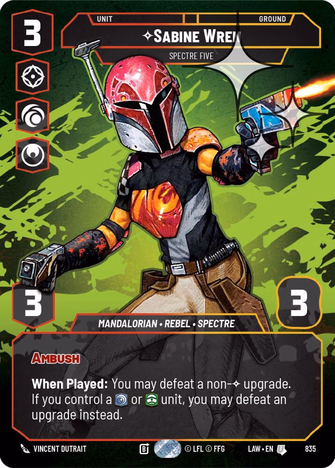 Sabine Wren - Spectre Five LAW-835 Prestige Foil Star Wars Unlimited card