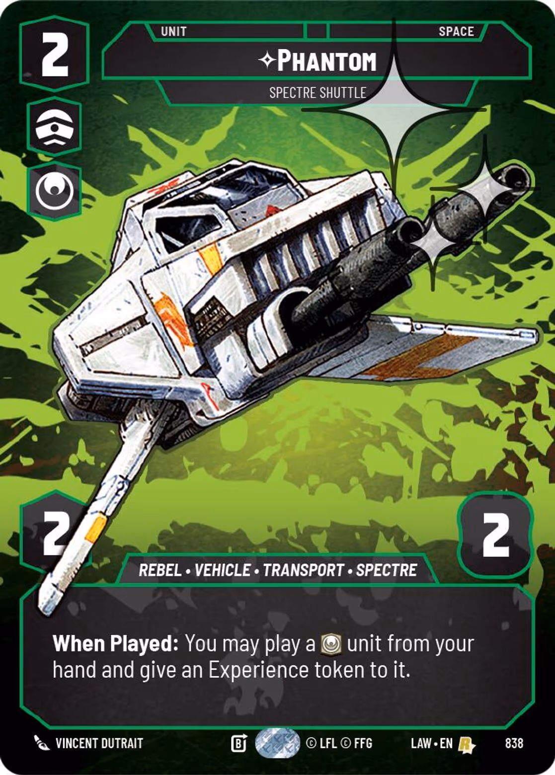 Phantom - Spectre Shuttle LAW-838 Prestige Foil Star Wars Unlimited card