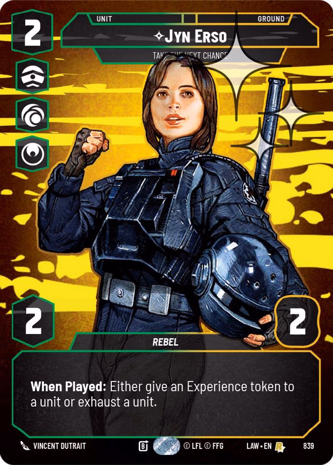 Jyn Erso - Take the Next Chance LAW-839 Prestige Foil Star Wars Unlimited card