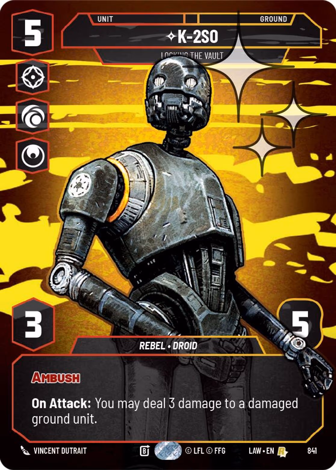 K-2S0 - Locking the Vault LAW-841 Prestige Foil Star Wars Unlimited card