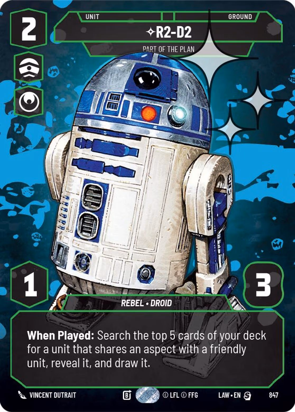 R2-D2 - Part of the Plan LAW-847 Prestige Foil Star Wars Unlimited card