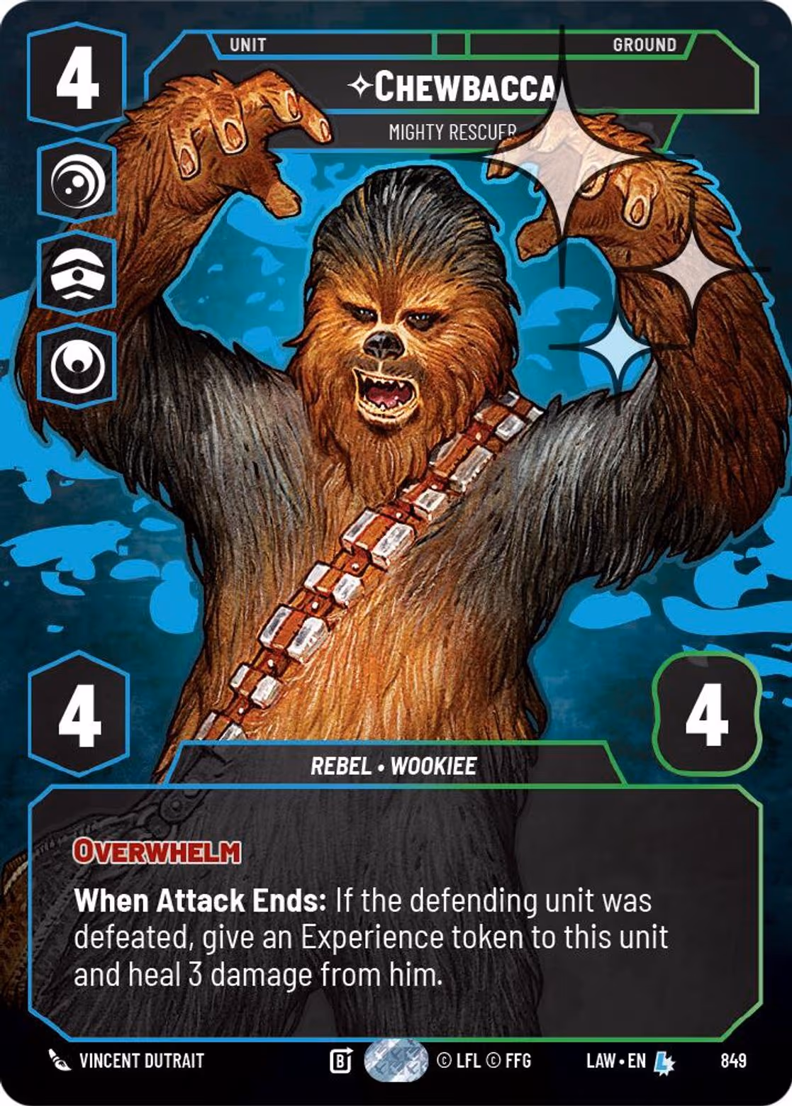 Chewbacca - Mighty Rescuer LAW-849 Prestige Foil Star Wars Unlimited card