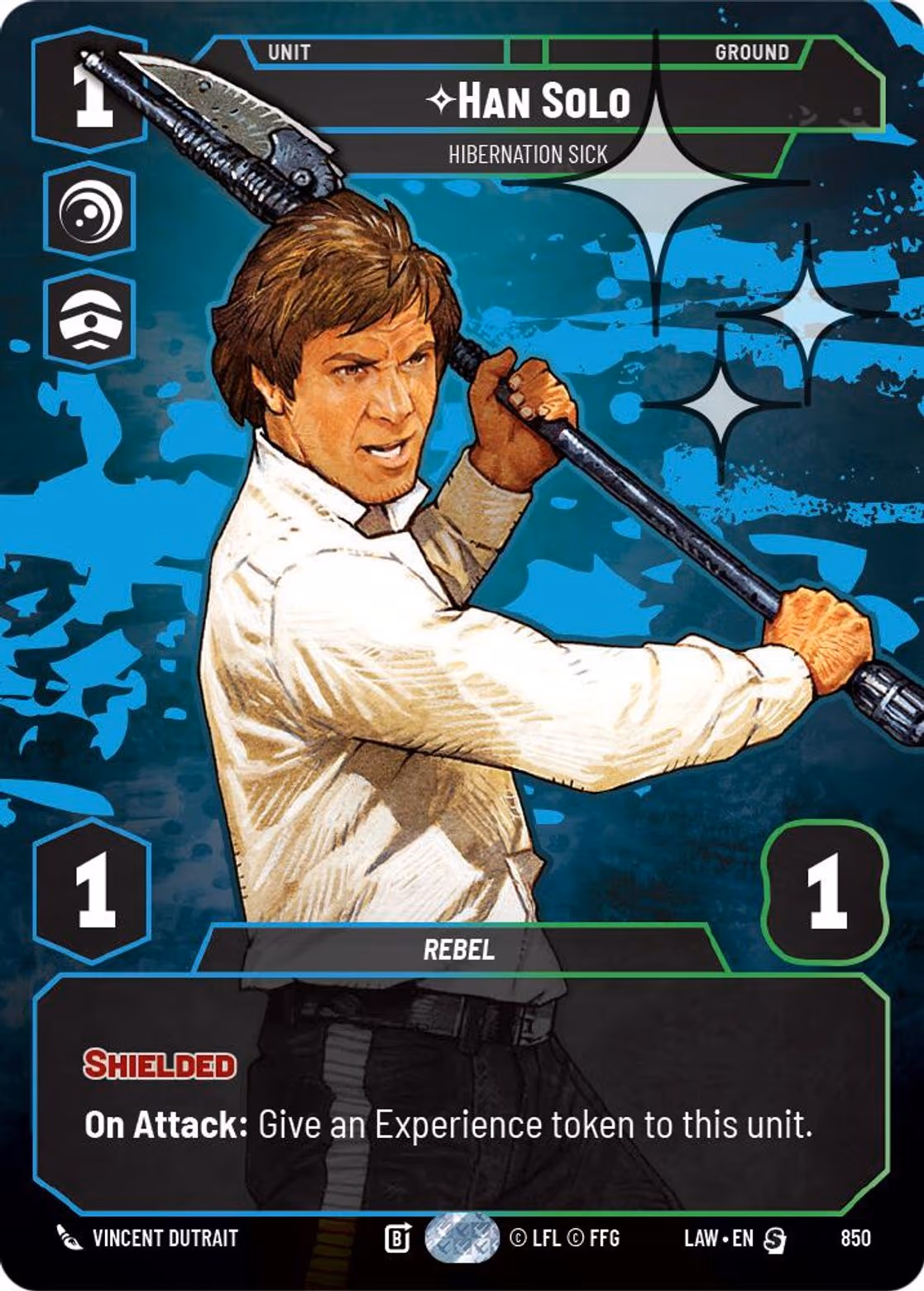Han Solo - Hibernation Sick LAW-850 Prestige Foil Star Wars Unlimited card