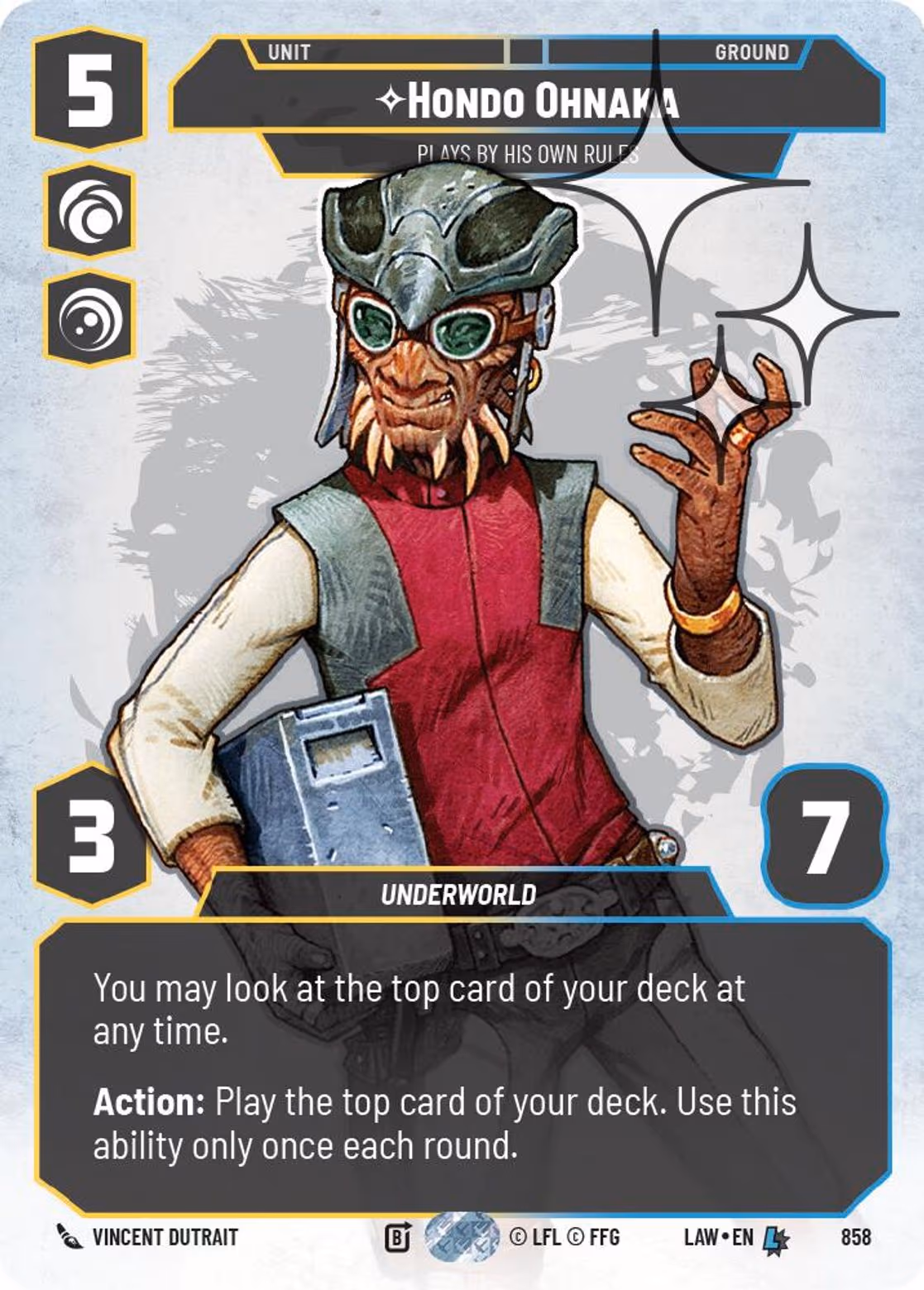 Hondo Ohnaka - Plays By His Own Rules LAW-858 Prestige Foil Star Wars Unlimited card