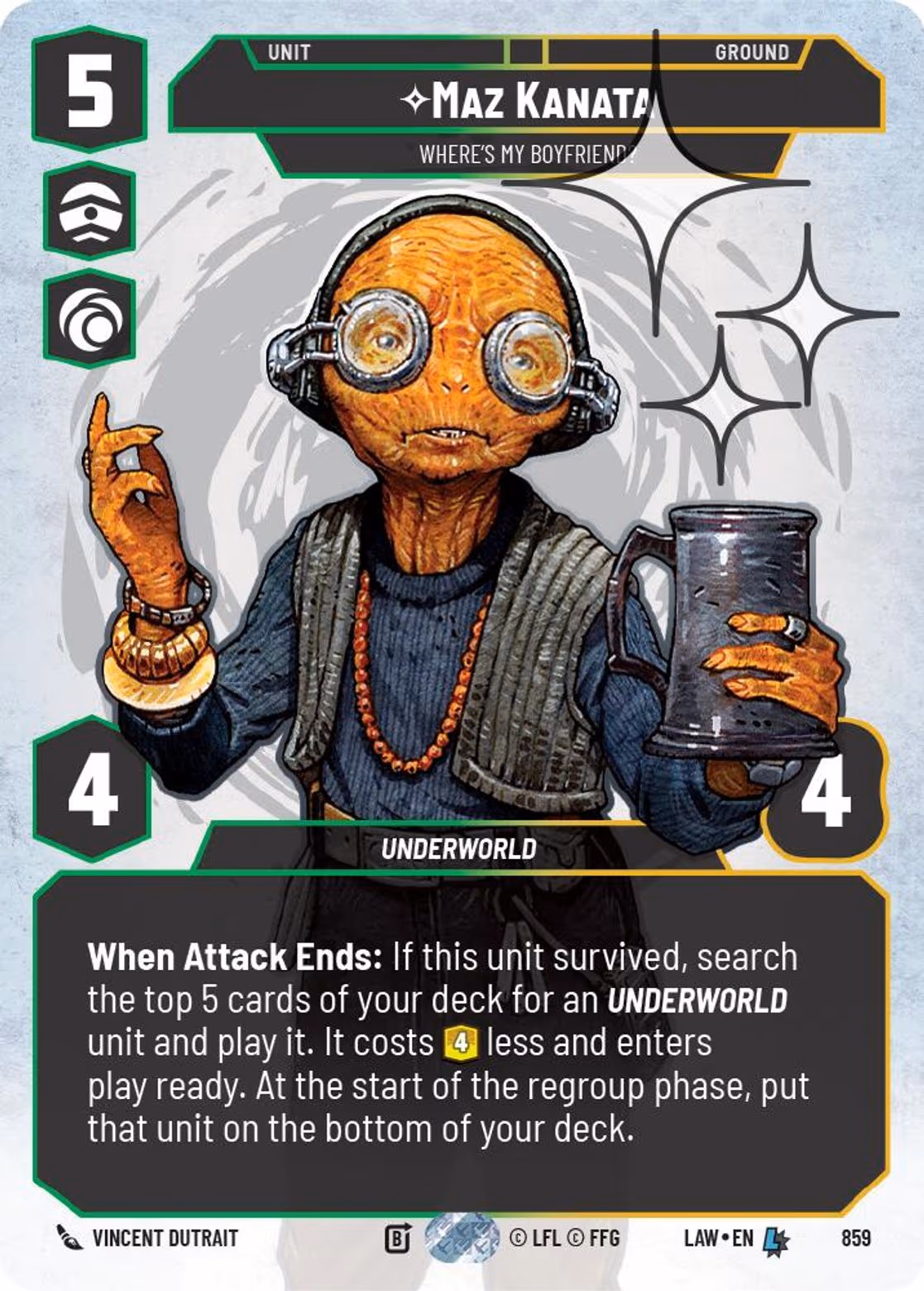 Maz Kanata - Where's My Boyfriend? LAW-859 Prestige Foil Star Wars Unlimited card
