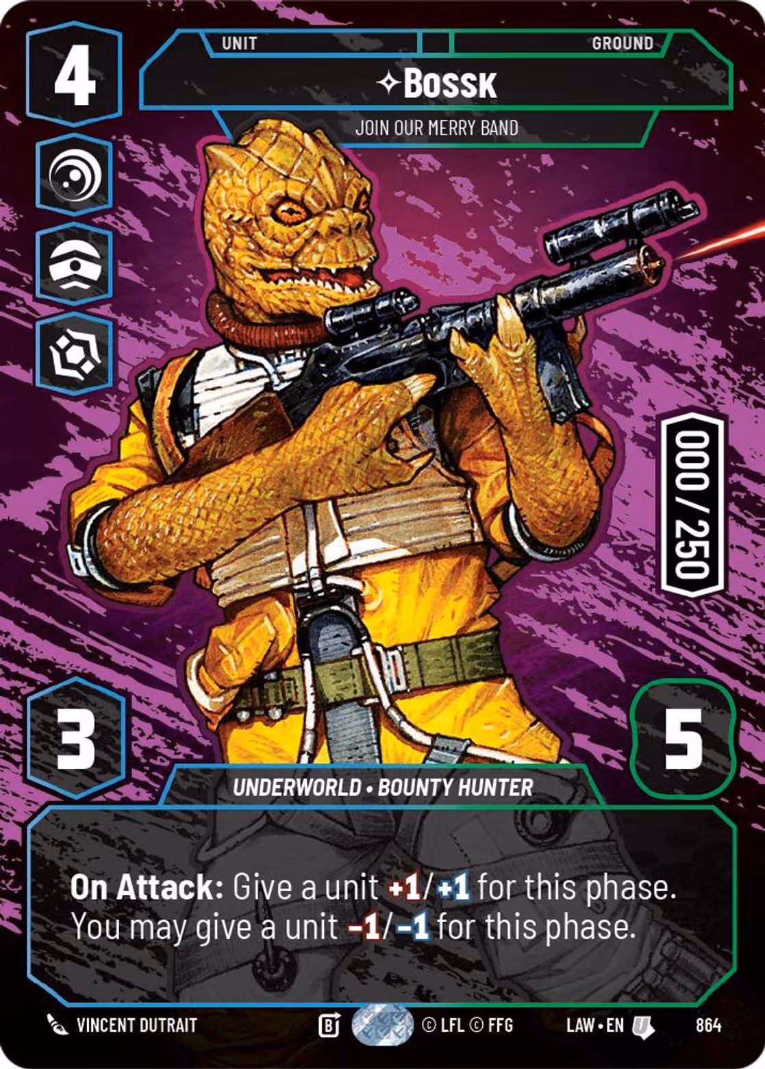Bossk - Join Our Merry Band LAW-864 Prestige Serialized Star Wars Unlimited card