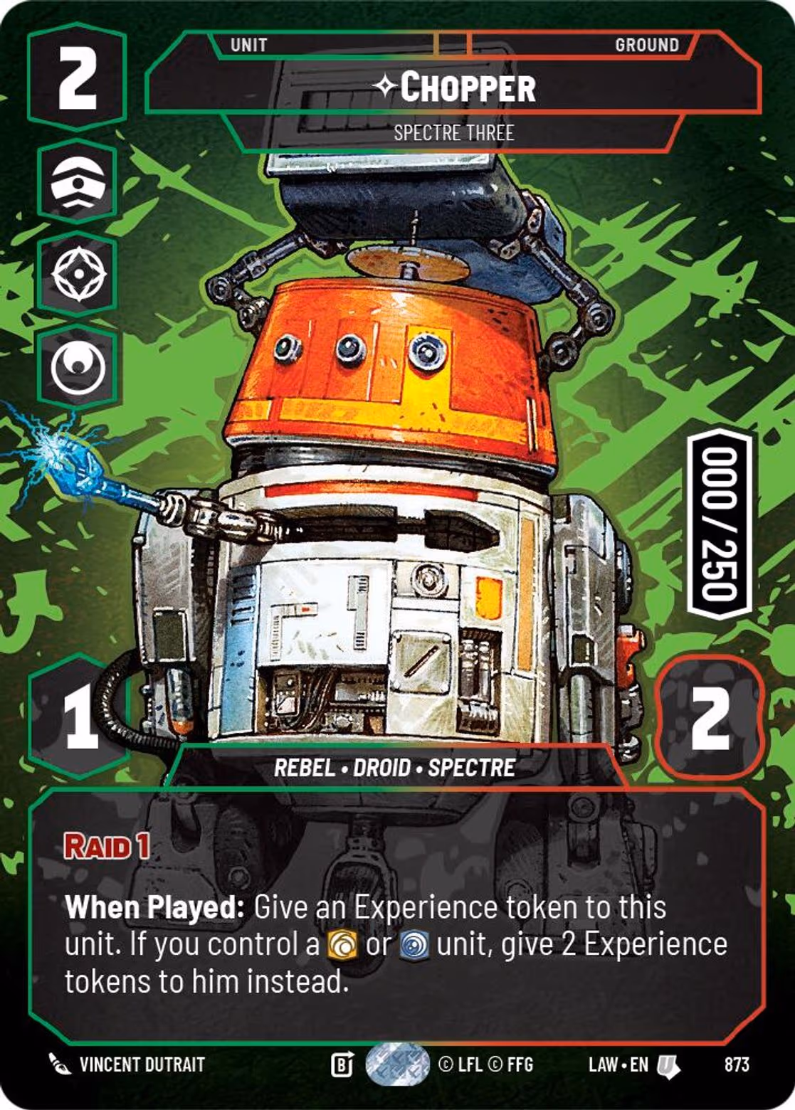 Chopper - Spectre Three LAW-873 Prestige Serialized Star Wars Unlimited card