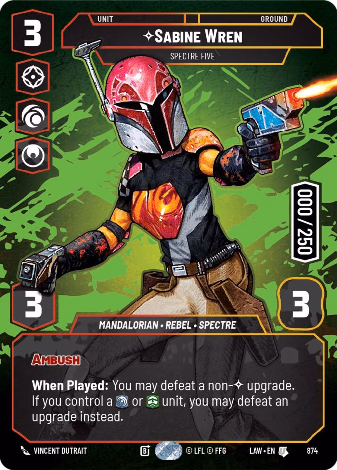 Sabine Wren - Spectre Five LAW-874 Prestige Serialized Star Wars Unlimited card