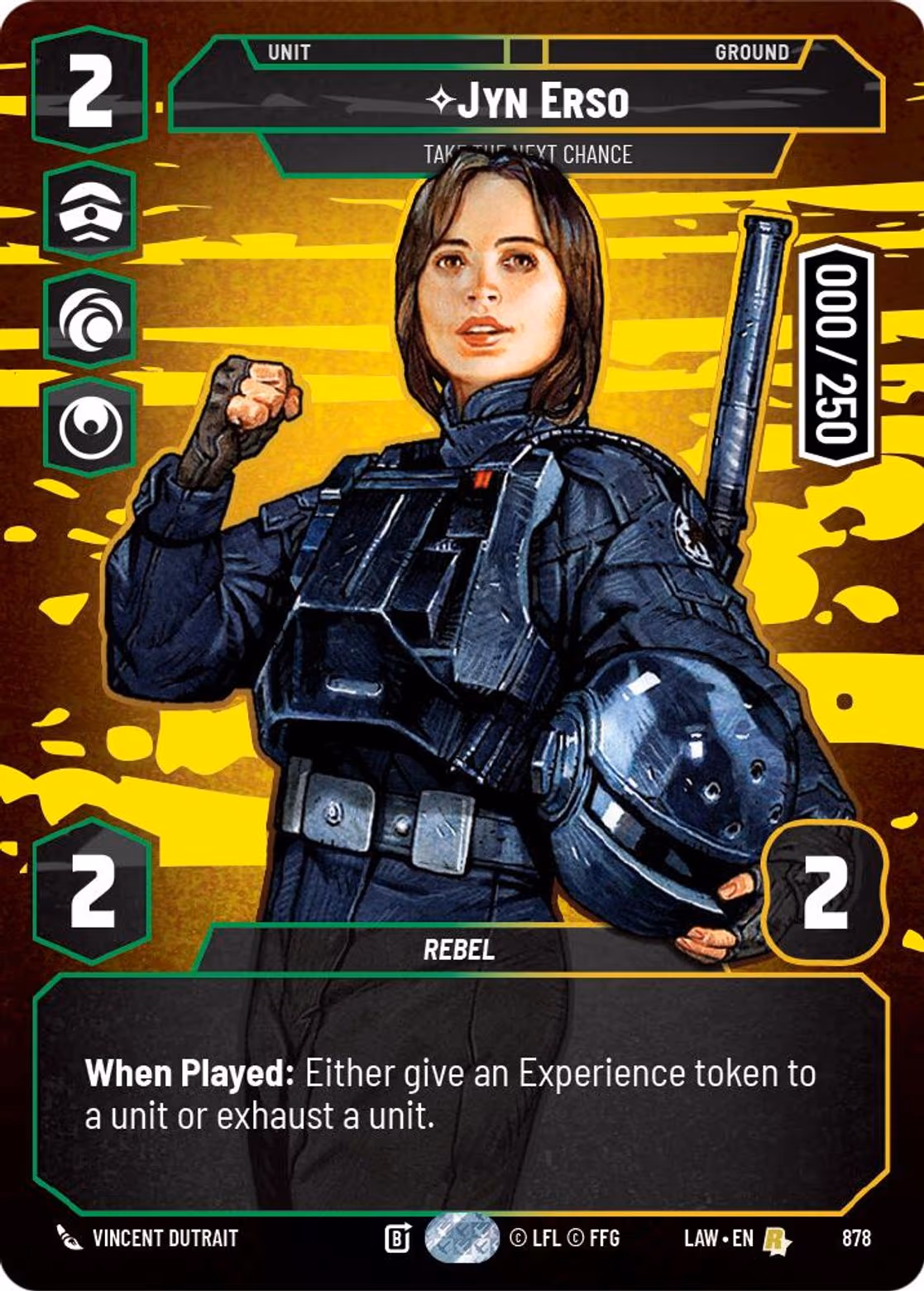 Jyn Erso - Take the Next Chance LAW-878 Prestige Serialized Star Wars Unlimited card