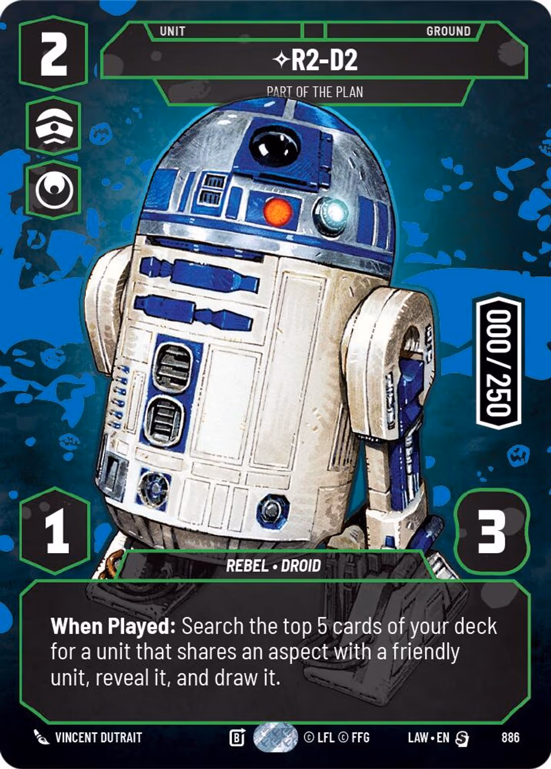 R2-D2 - Part of the Plan LAW-886 Prestige Serialized Star Wars Unlimited card
