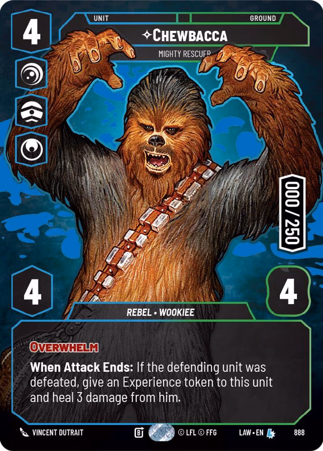 Chewbacca - Mighty Rescuer LAW-888 Prestige Serialized Star Wars Unlimited card