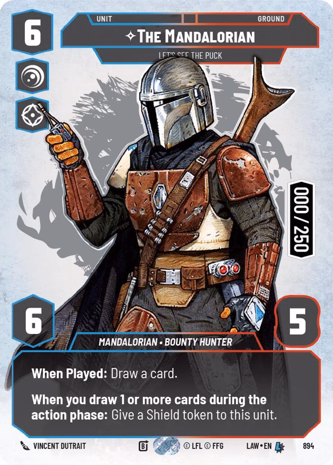 The Mandalorian - Let's See the Puck LAW-894 Prestige Serialized Star Wars Unlimited card