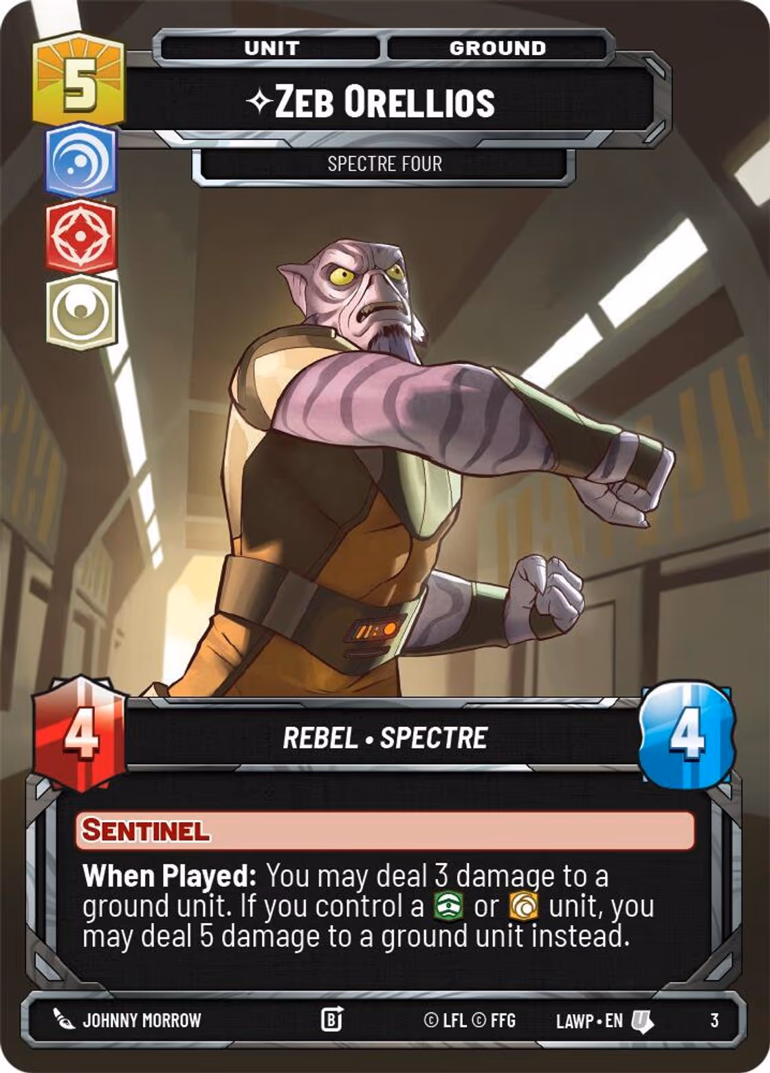 Zeb Orellios - Spectre Four LAWOP-03 Star Wars Unlimited card