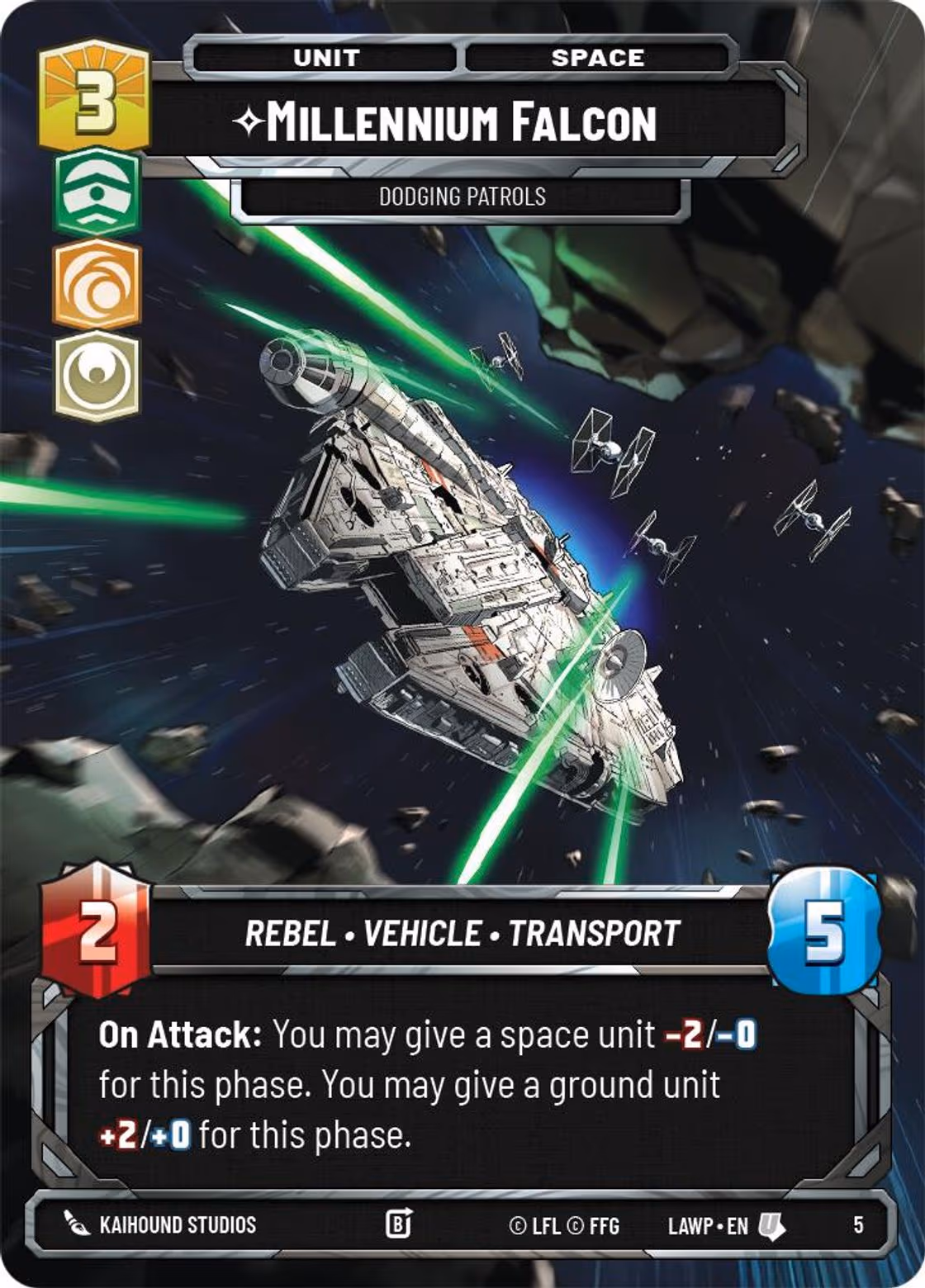 Millennium Falcon - Dodging Patrols LAWOP-05 Star Wars Unlimited card