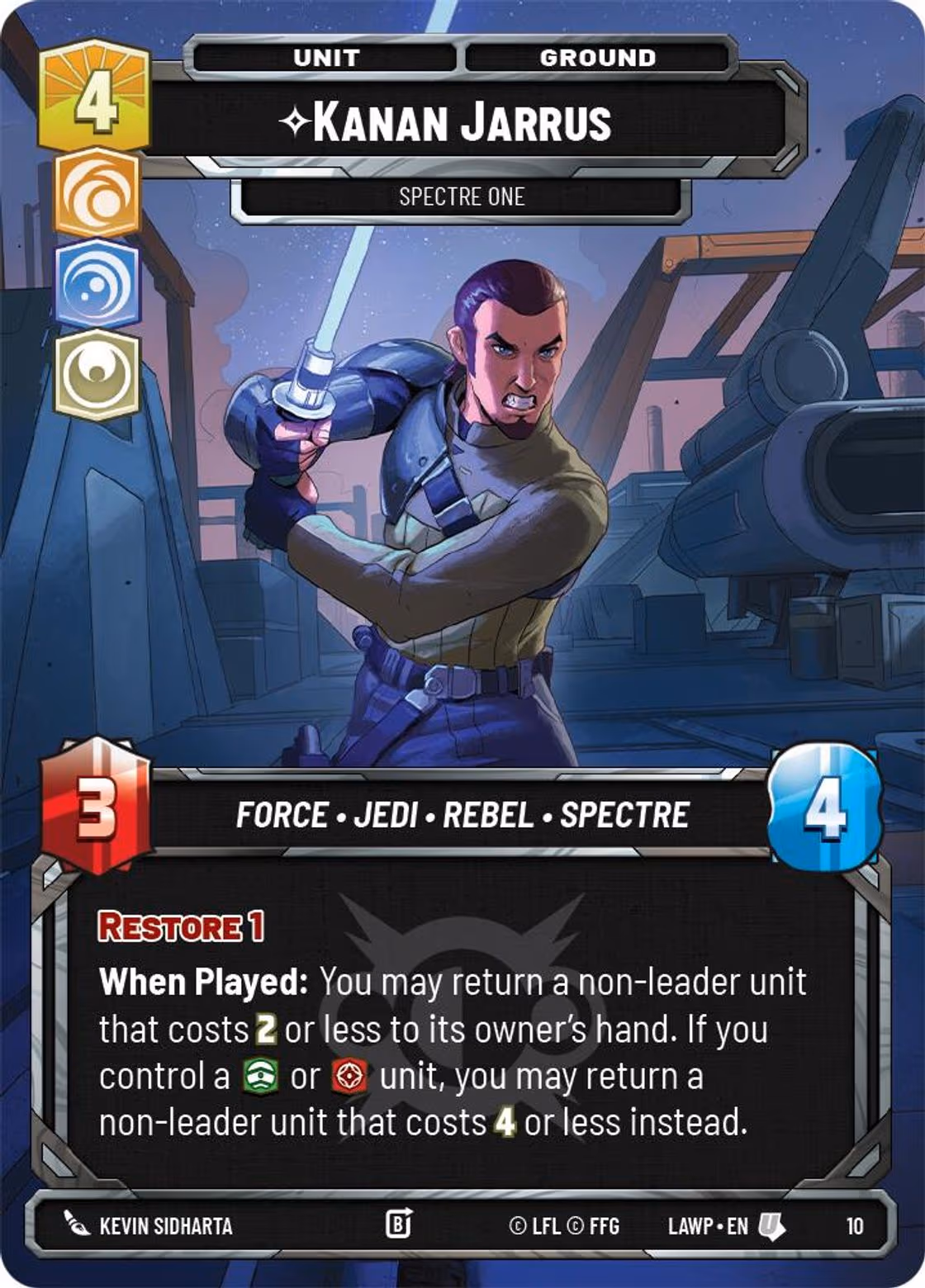 Kanan Jarrus - Spectre One LAWOP-10 Star Wars Unlimited card