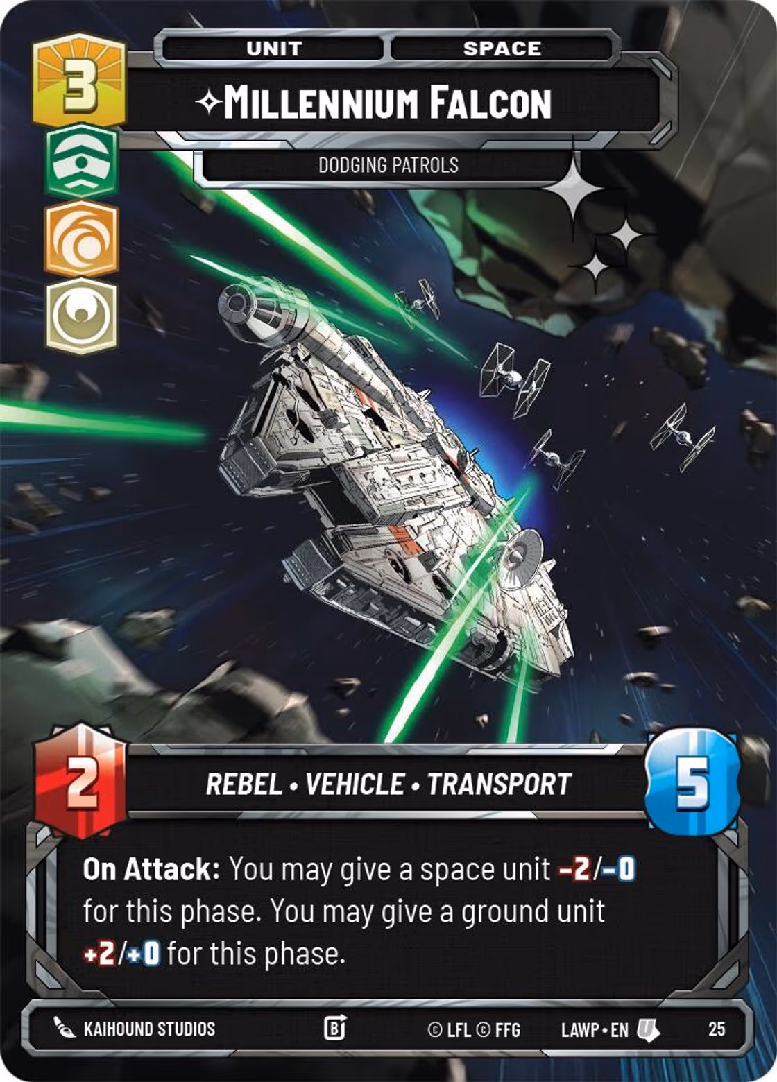 Millennium Falcon - Dodging Patrols LAWOP-25 OP Promo Foil Star Wars Unlimited card
