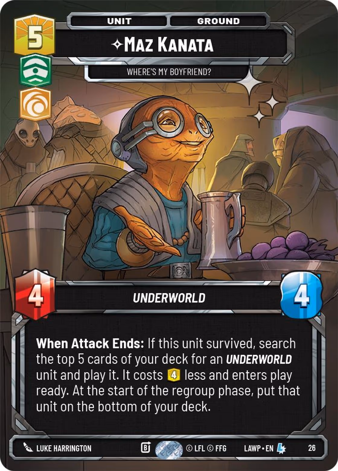Maz Kanata - Where's My Boyfriend? LAWOP-26 OP Promo Foil Star Wars Unlimited card