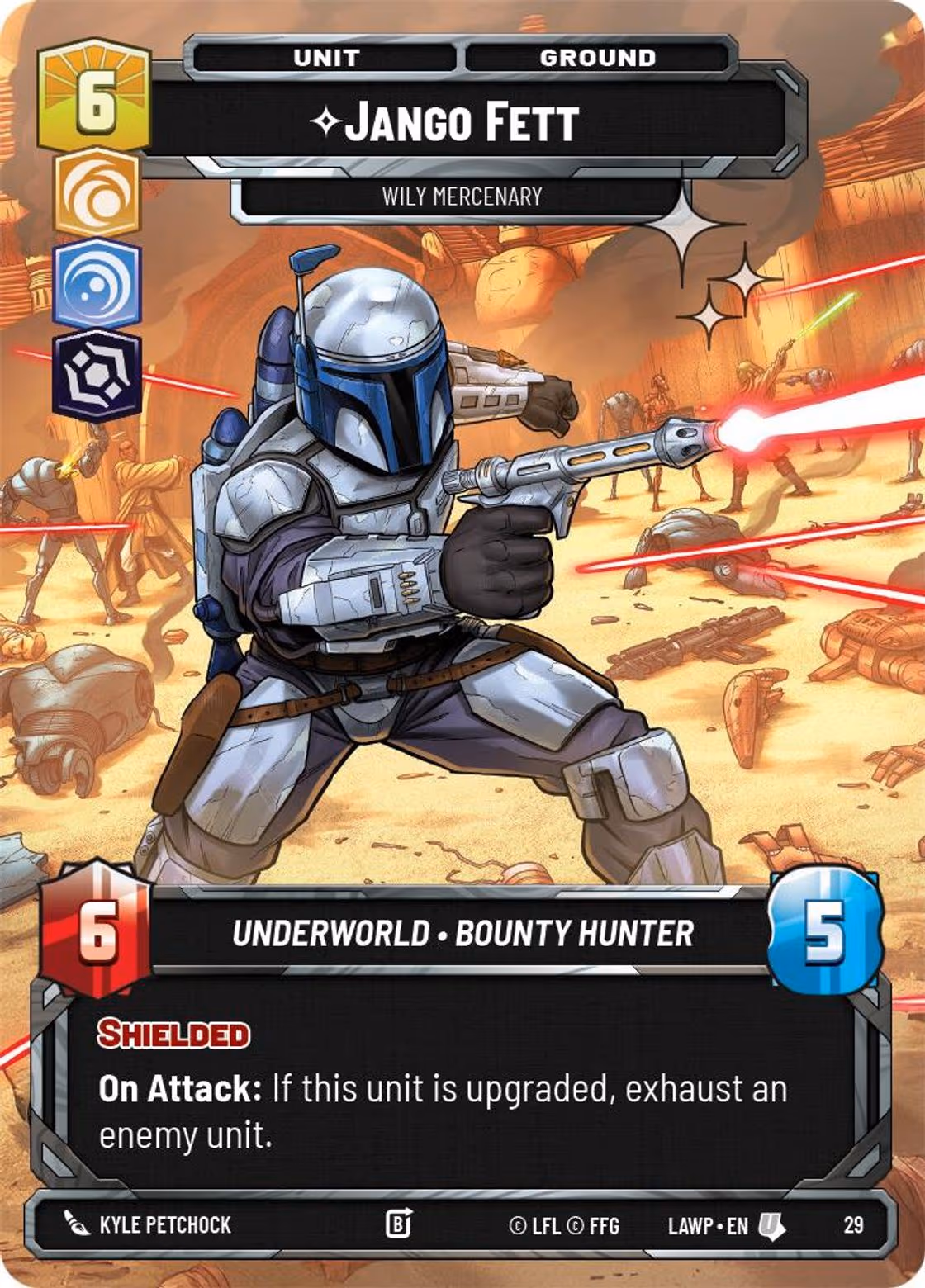 Jango Fett - Wily Mercenary LAWOP-29 OP Promo Foil Star Wars Unlimited card