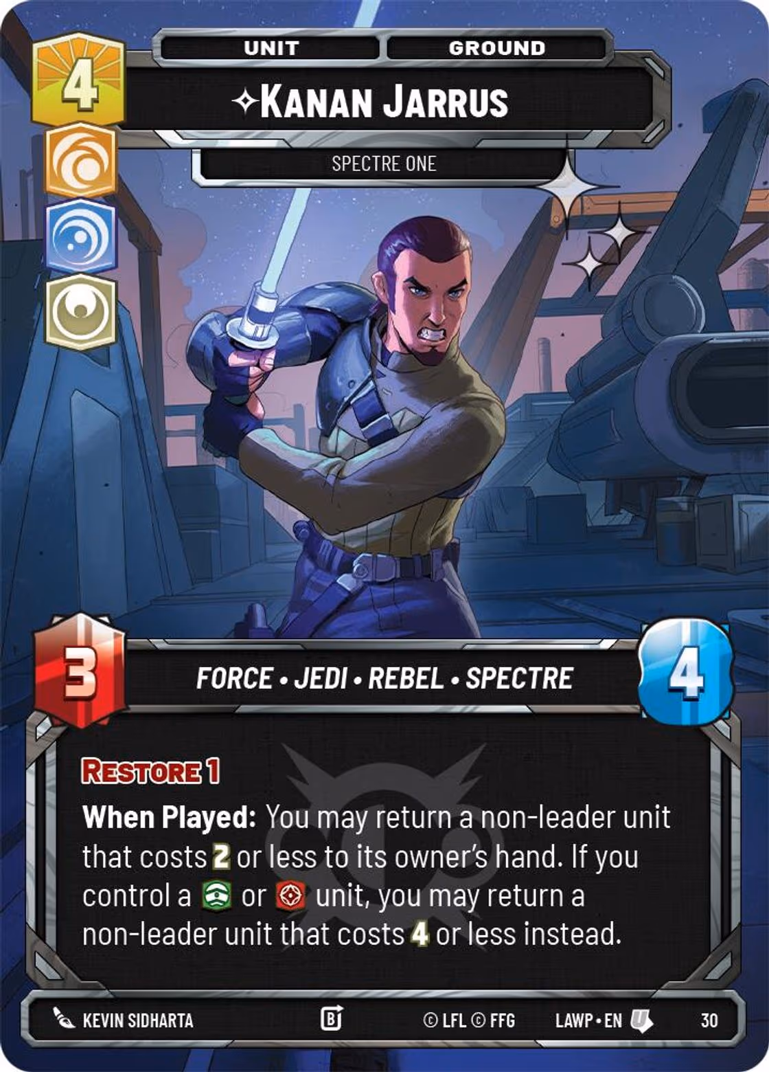 Kanan Jarrus - Spectre One LAWOP-30 OP Promo Foil Star Wars Unlimited card