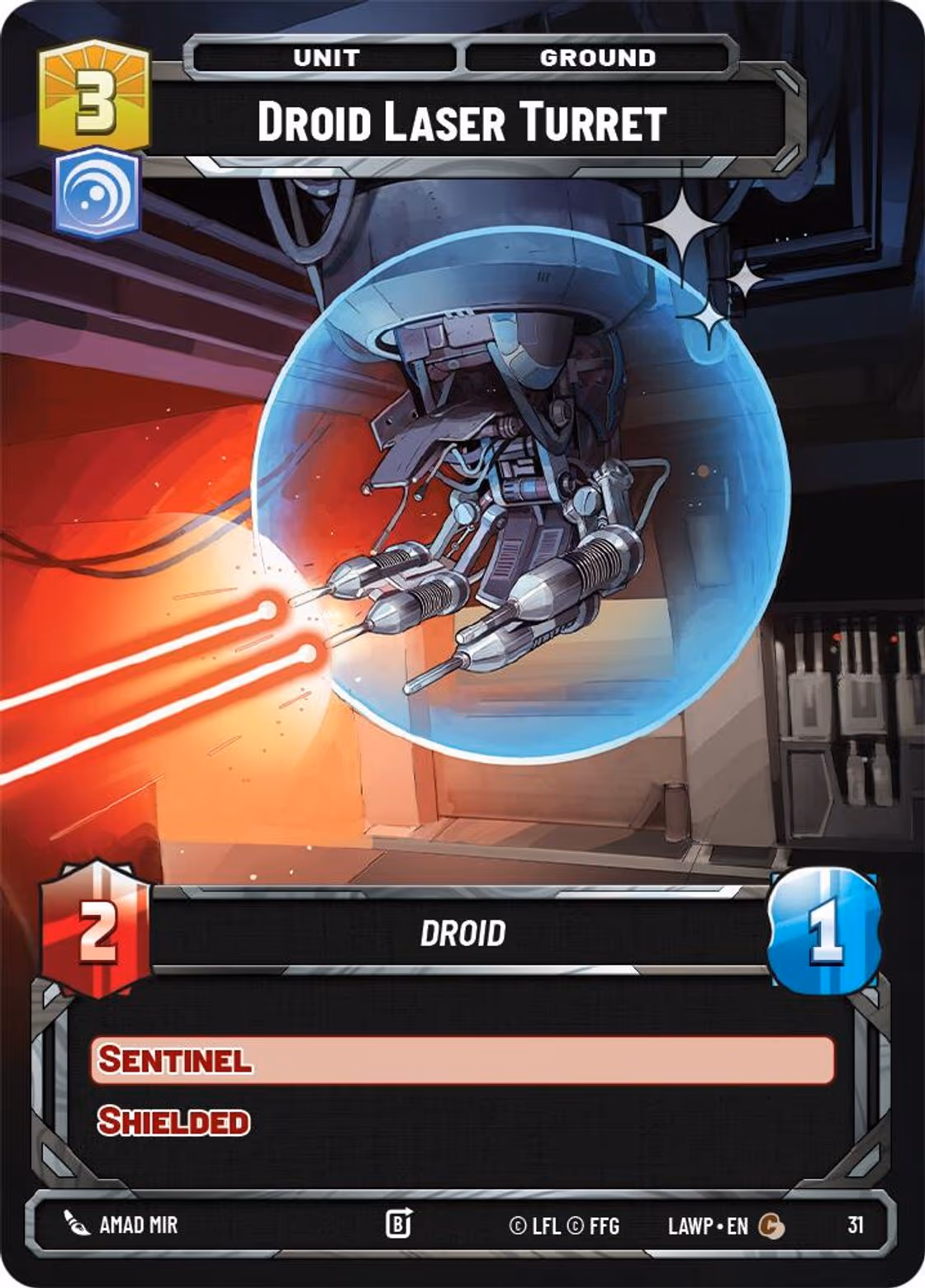 Droid Laser Turret LAWOP-31 OP Promo Foil Star Wars Unlimited card